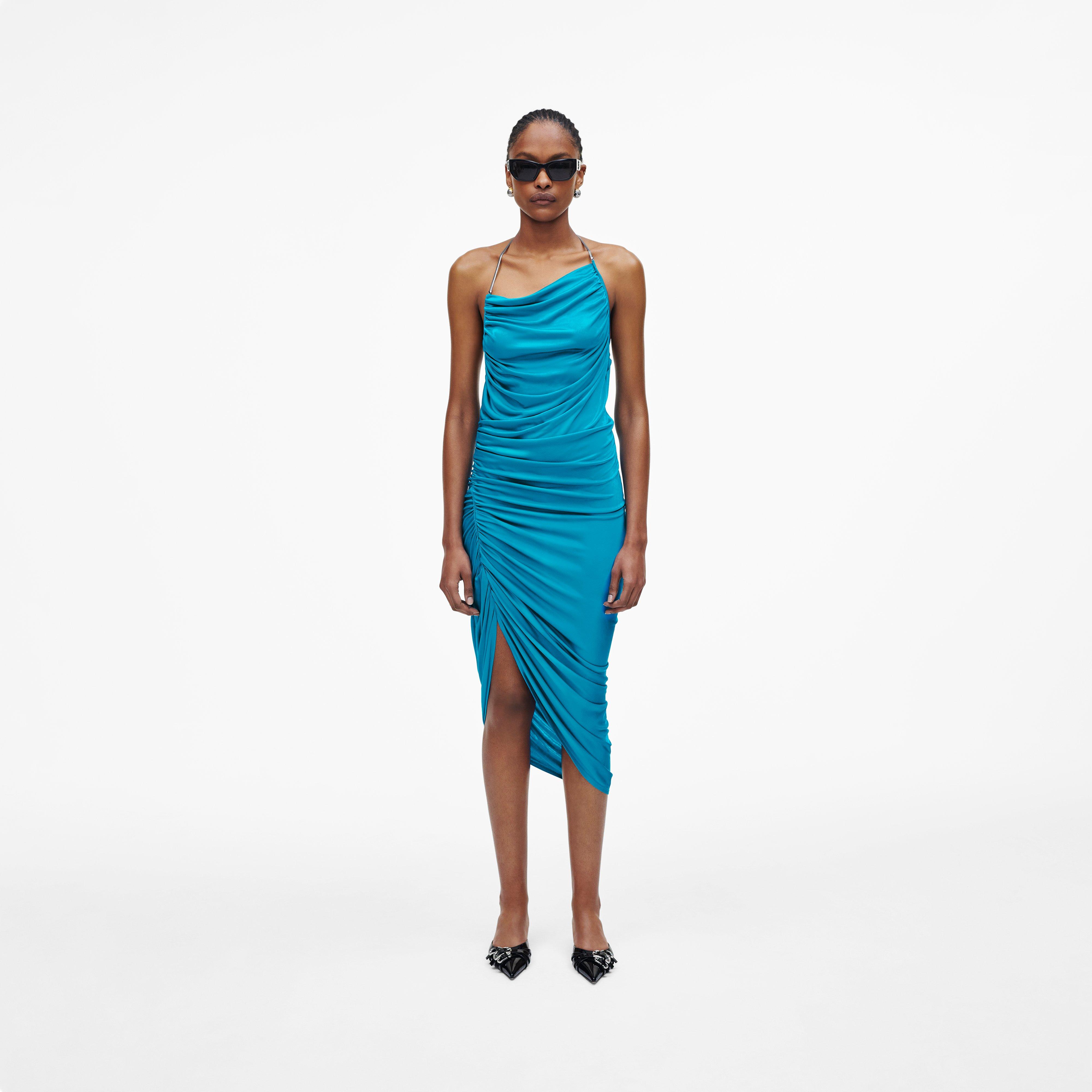 enjoying your shopping Marc Jacobs Draped Midi Dress Blue FARFETCH |  tasweeq.om Fashion Store