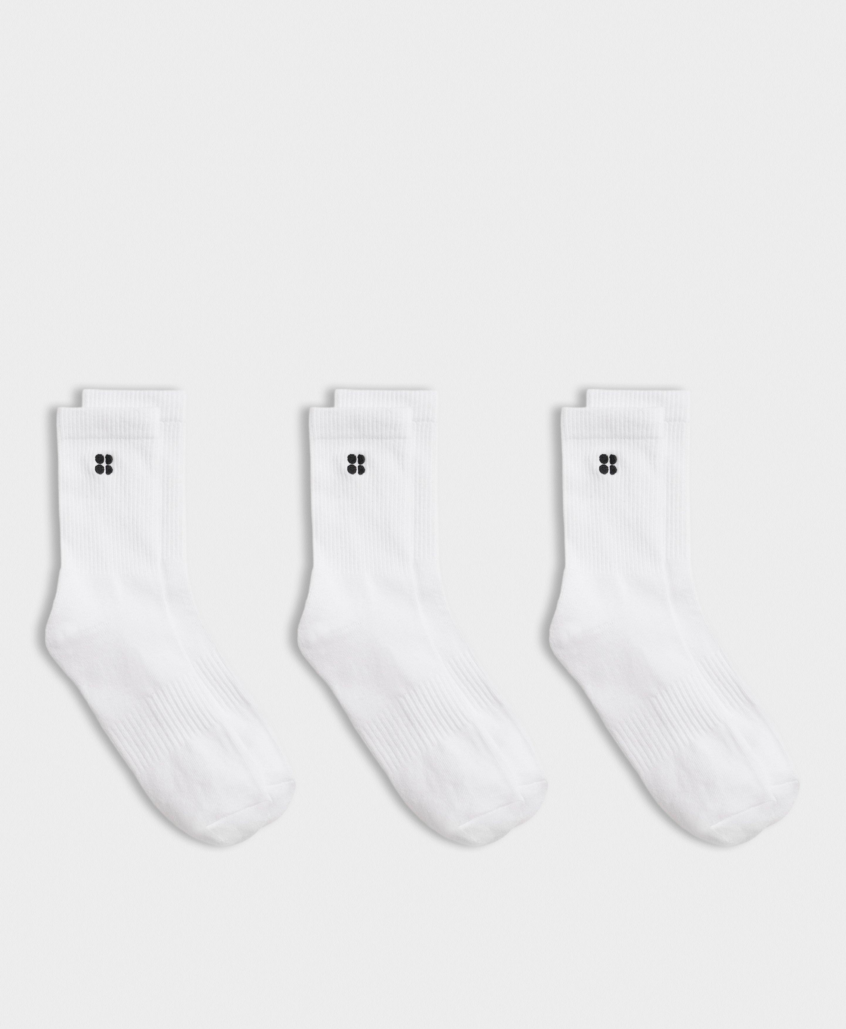 Sweaty Betty Essentials Crew Socks 3 Pack, White, Women’s-5