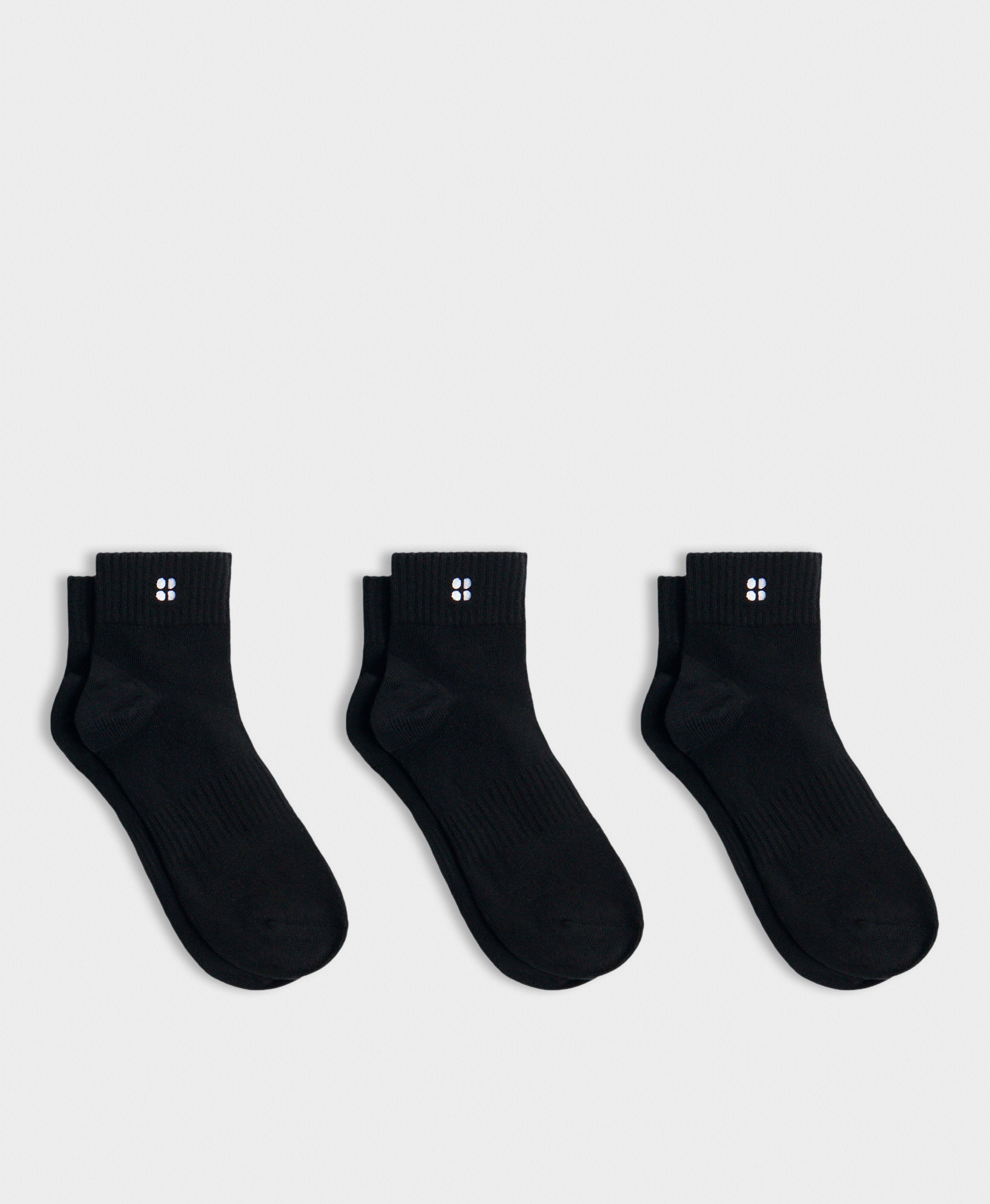 Sweaty Betty Essentials Mini Crew Socks 3 Pack, Black, Women’s-5