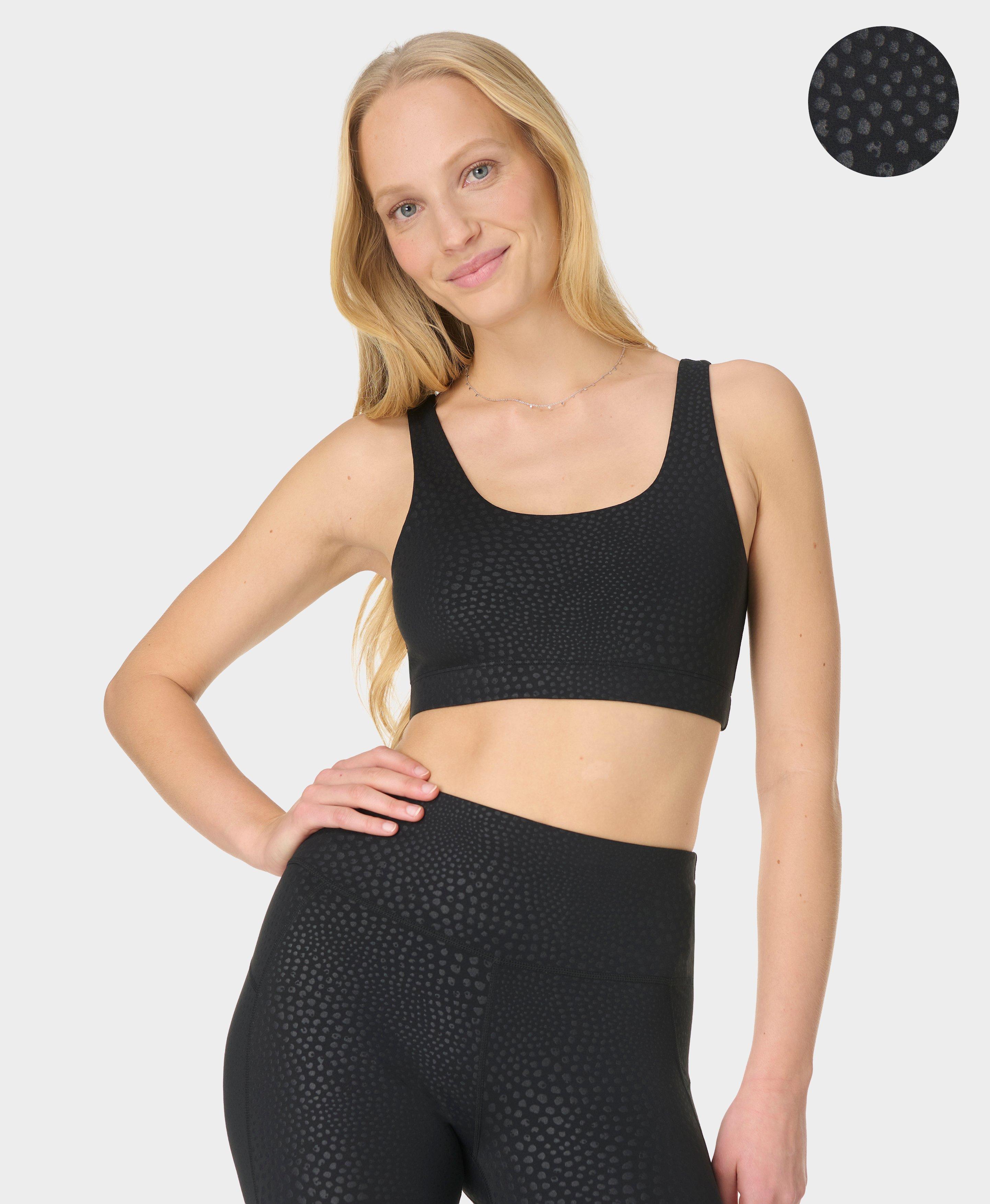 Sweaty Betty All Day Embossed Bralette, Black, Women’s L