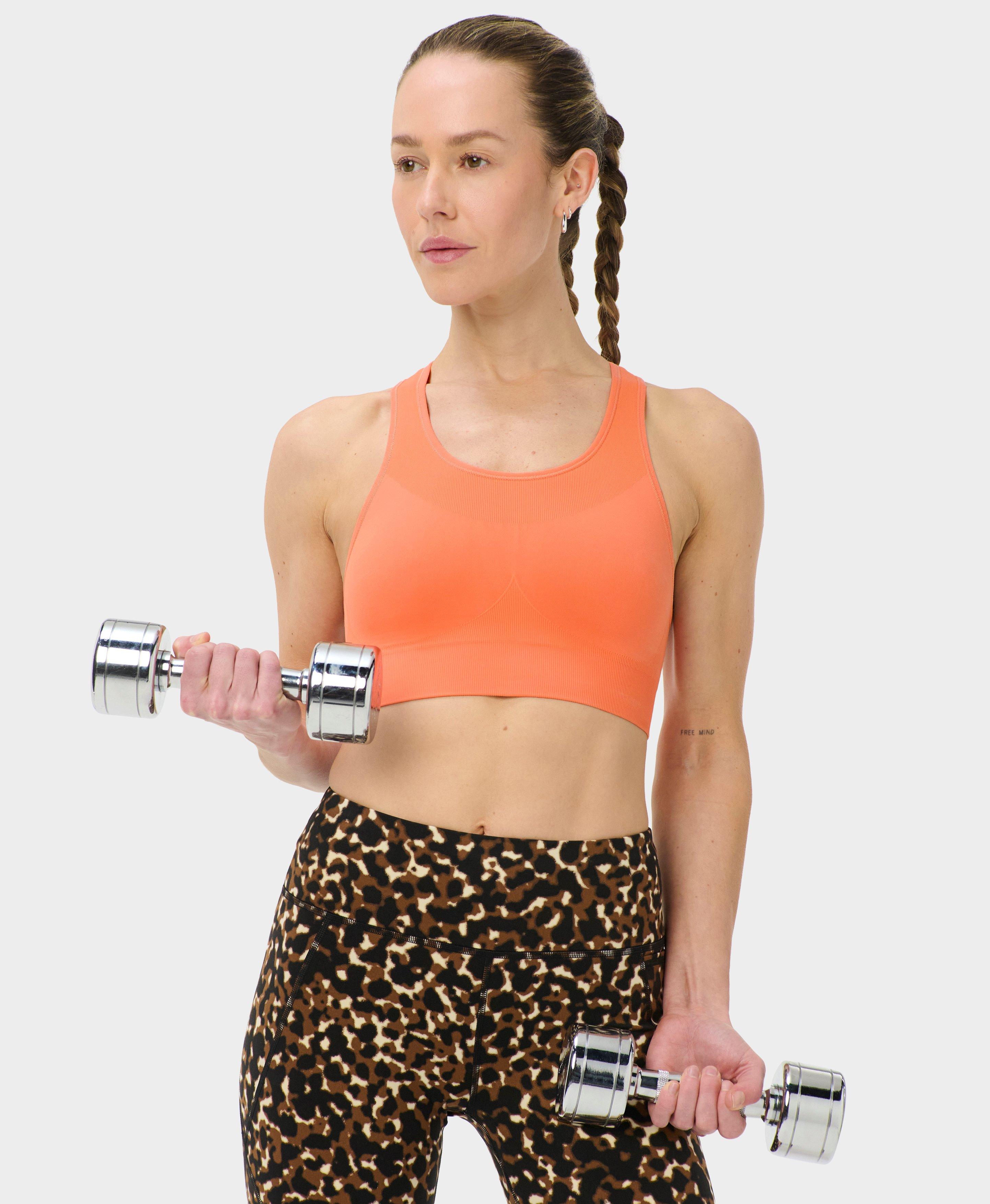 Sweaty Betty Stamina Seamless Sports Bra, Orange, Women’s XS