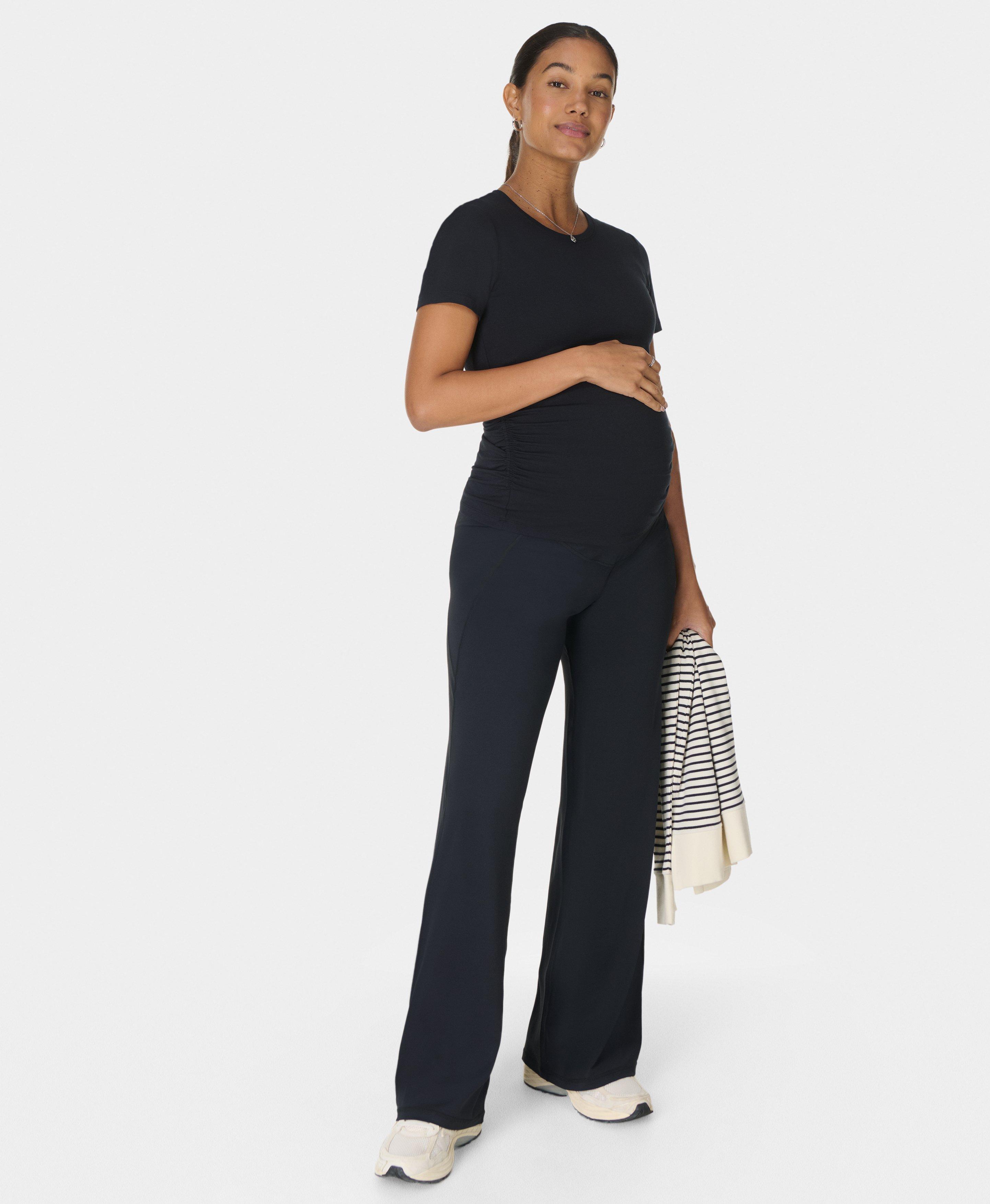 Sweaty Betty All Day Maternity Wide Leg Trouser, Black, Women’s L