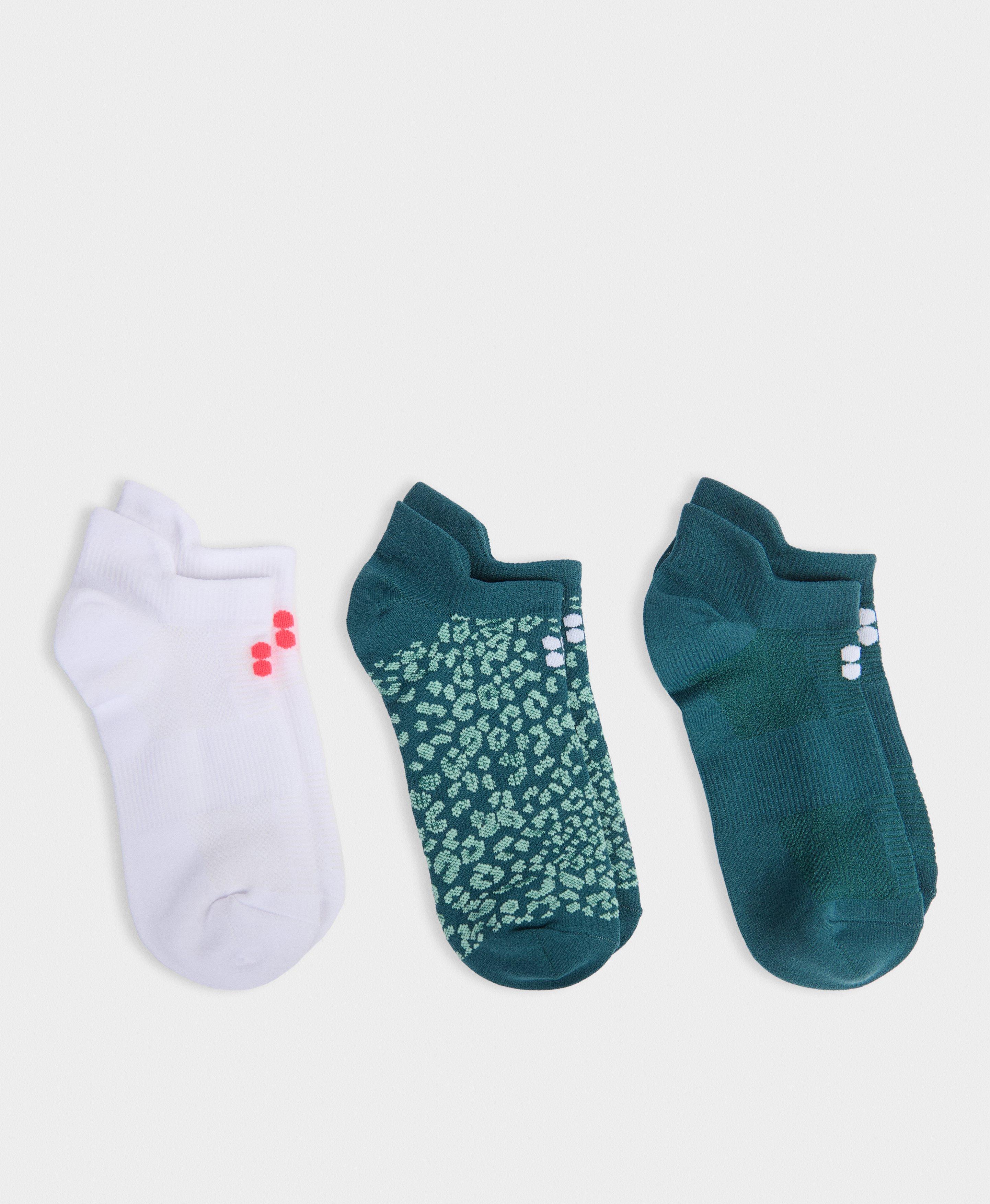 Sweaty Betty Lightweight Trainer Socks 3 Pack, Green, Women’s-5