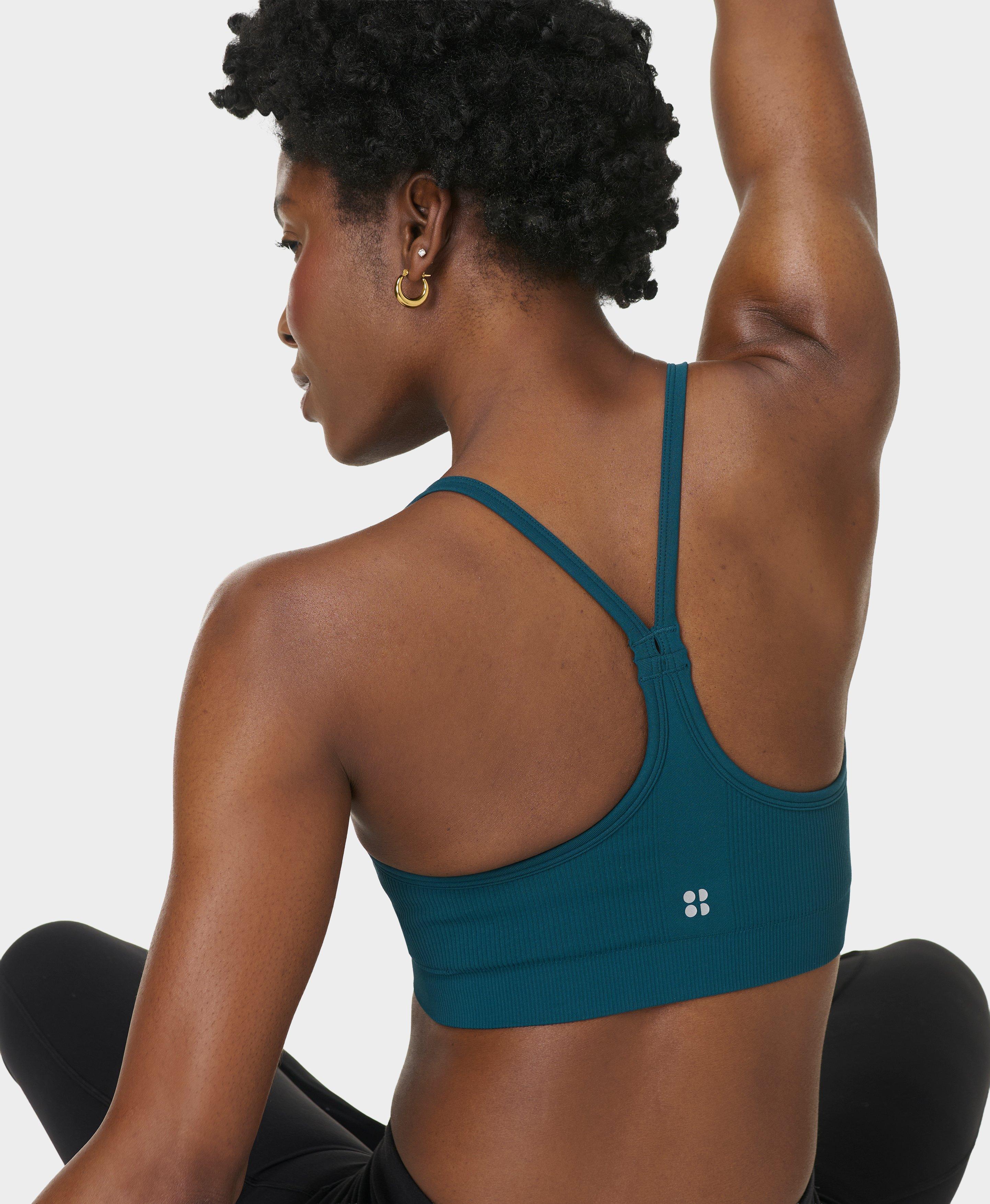 Sweaty Betty Spirit Restored Seamless Yoga Bra, Green, Women’s S