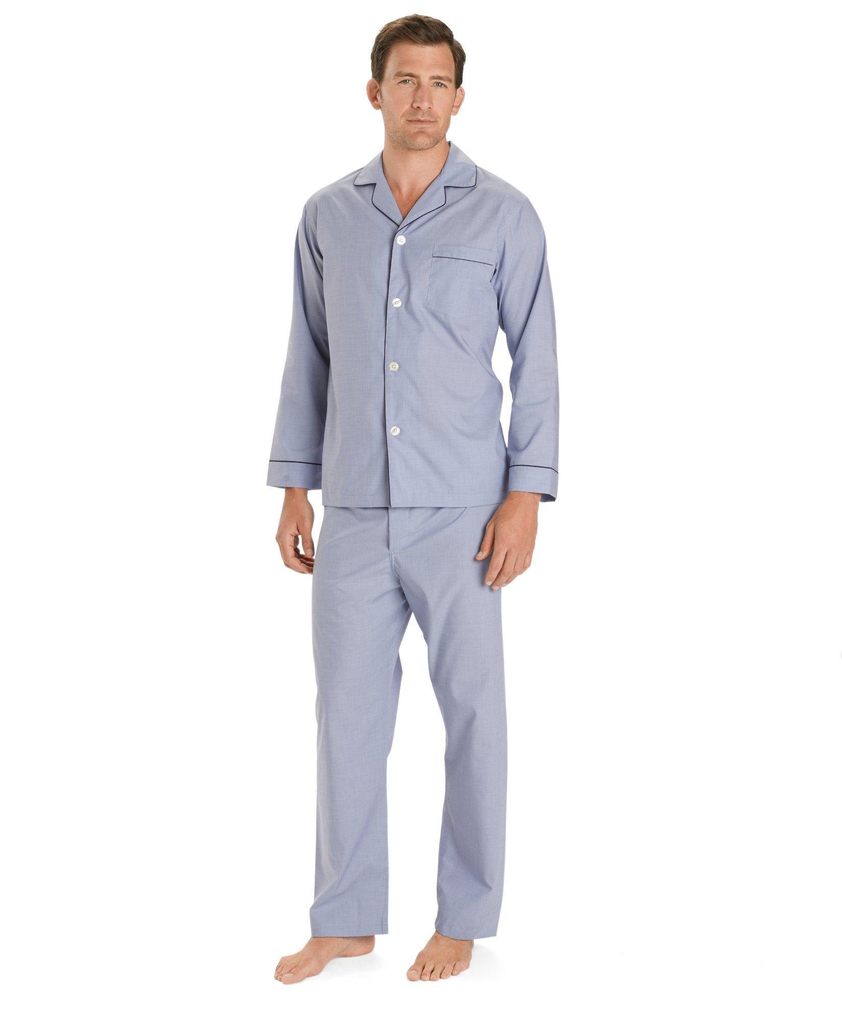 Brooks Brothers Wrinkle-resistant Broadcloth Pajamas | Blue | Size Medium