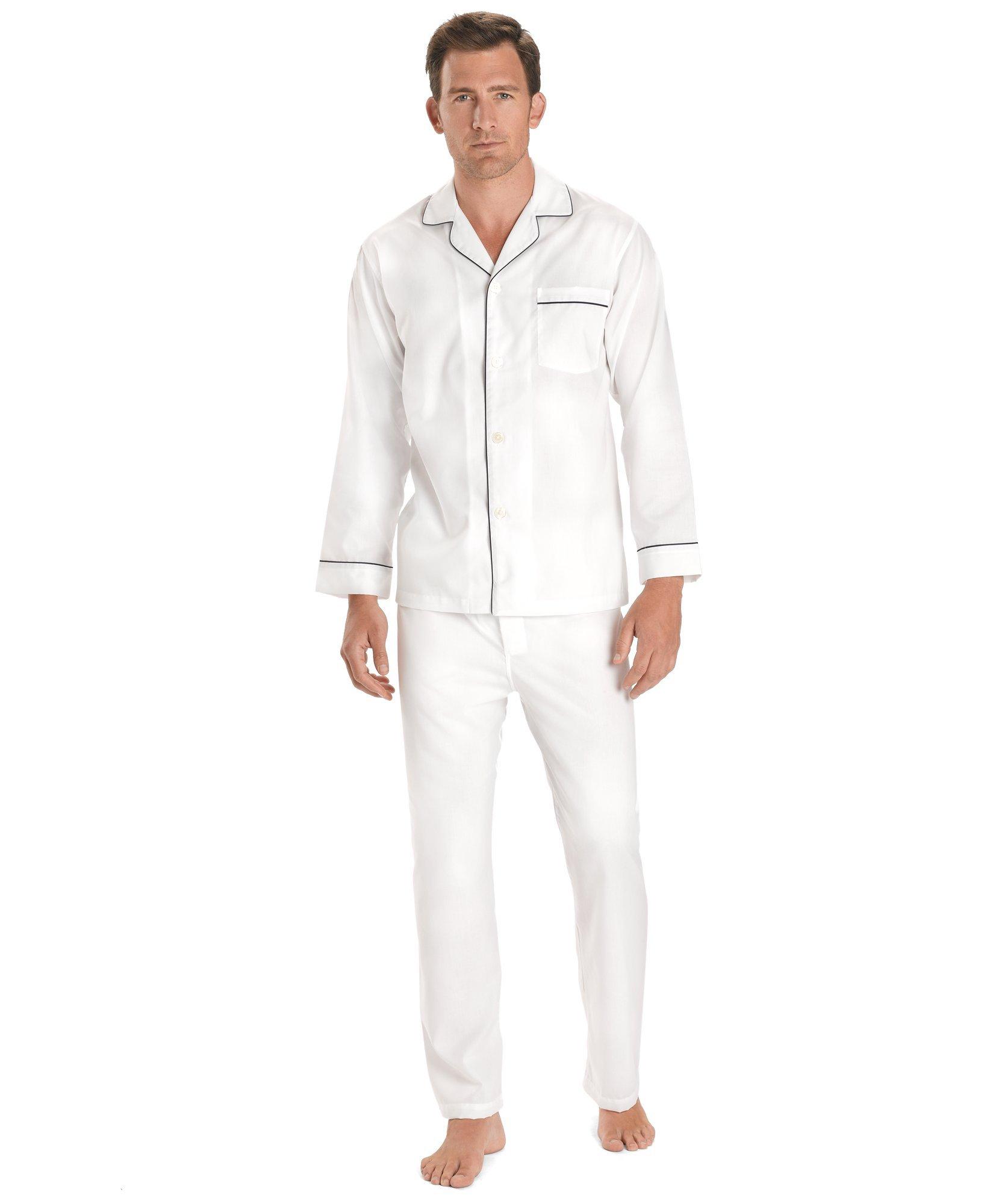 Brooks Brothers Wrinkle-resistant Broadcloth Pajamas | White | Size 2xl