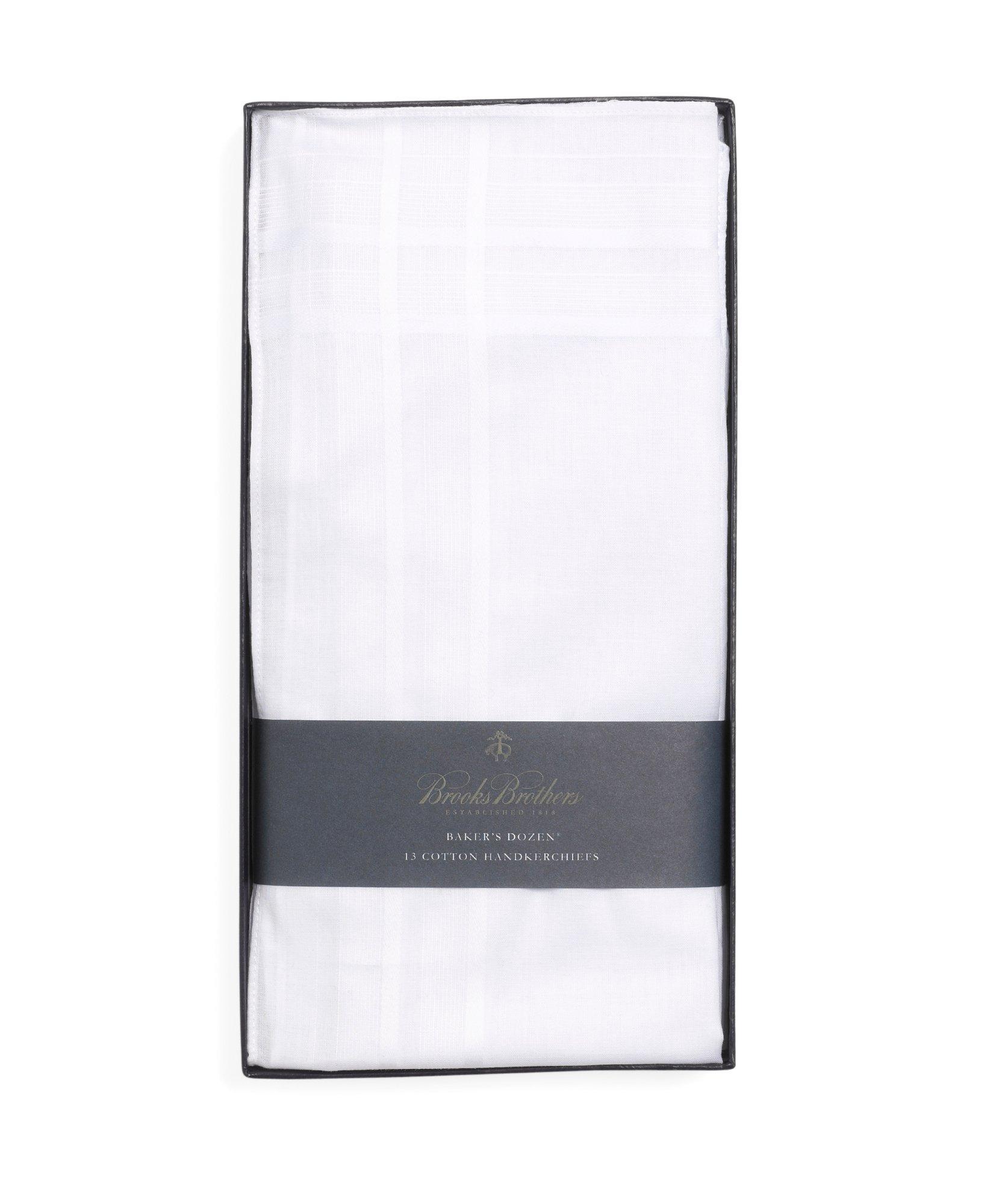 Brooks Brothers Pure Cotton Handkerchiefs-set Of 13 | White