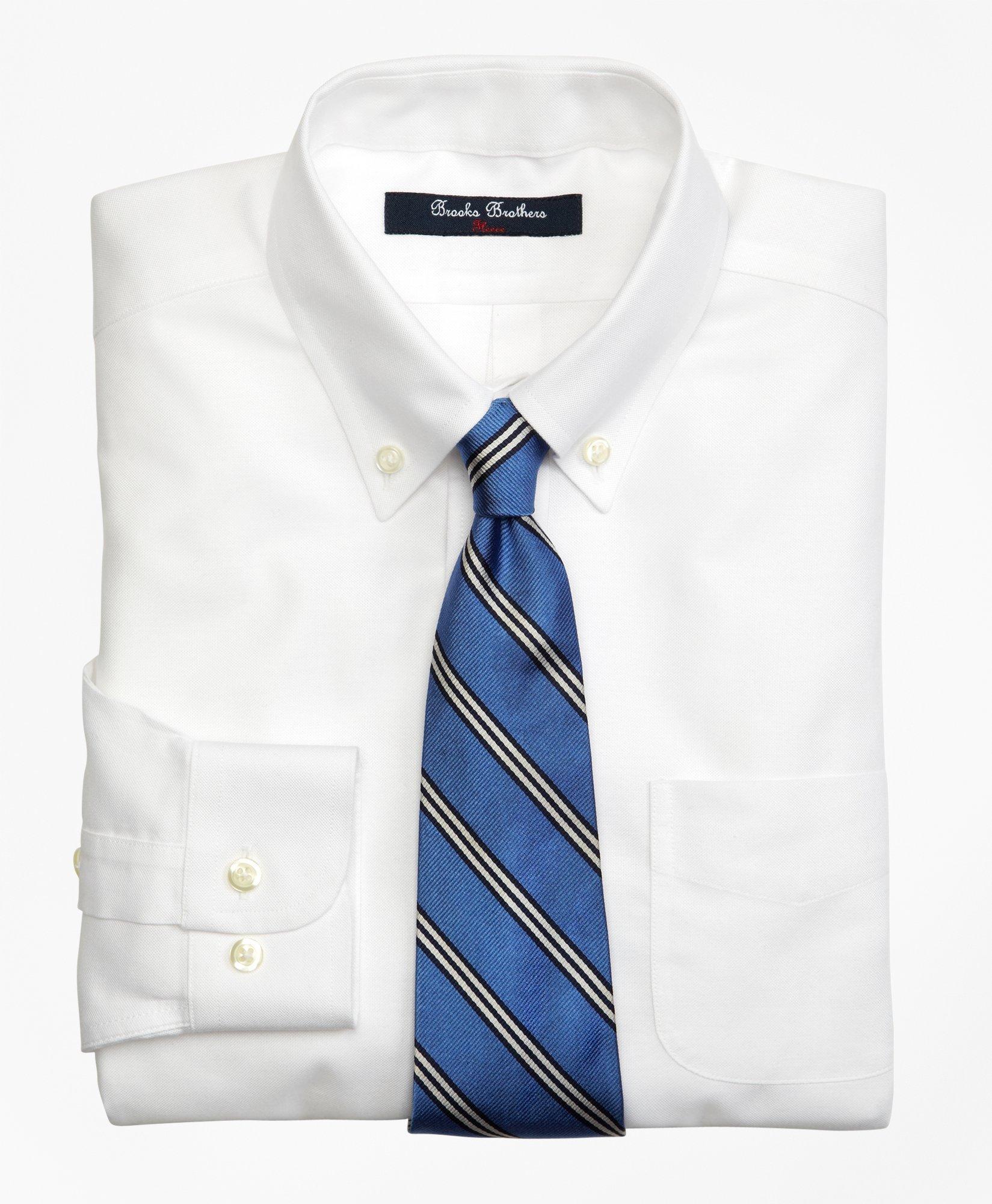 Brooks Brothers Kids'  Boys Non-iron Supima Oxford Polo Button-down Dress Shirt | White | Size 14
