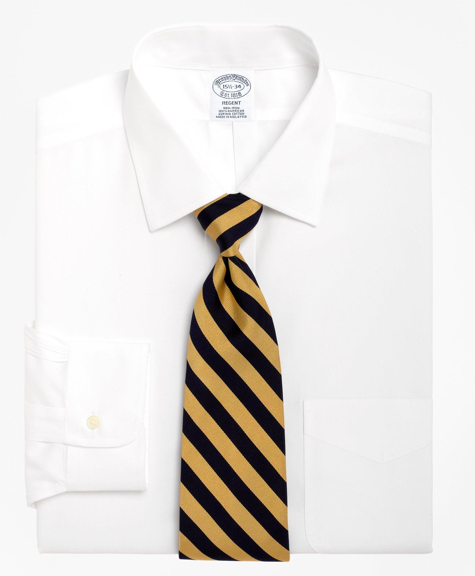 Brooks Brothers Regent Regular-fit Dress Shirt, Non-iron Spread Collar | White | Size 16½ 33