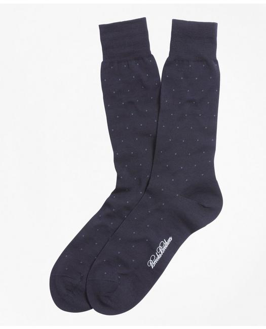 Shop Brooks Brothers Merino Wool Big Dot Crew Socks | Navy