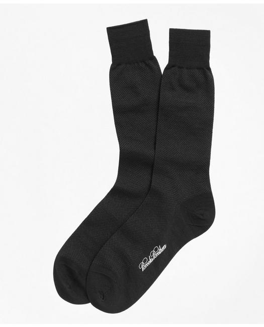 Shop Brooks Brothers Merino Wool Mini Dot Crew Socks | Black