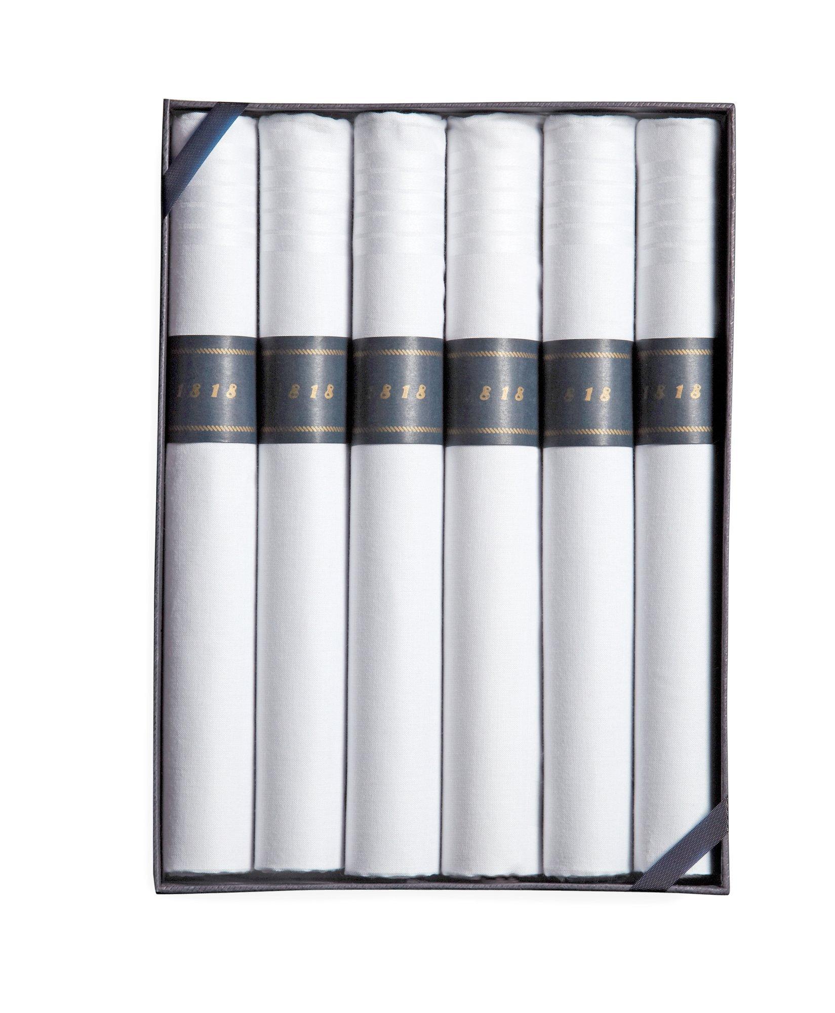 Brooks Brothers Cigar-rolled Handkerchiefs-set Of 6 | White