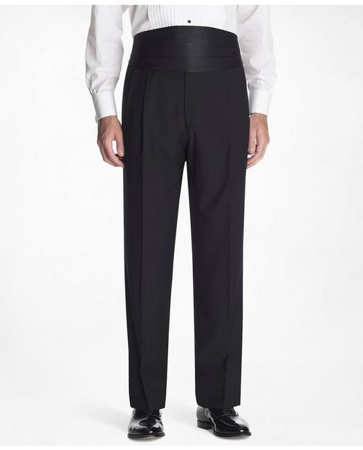 Brooks Brothers 1818 Pleat-front Tuxedo Trousers | Black | Size 34 Short