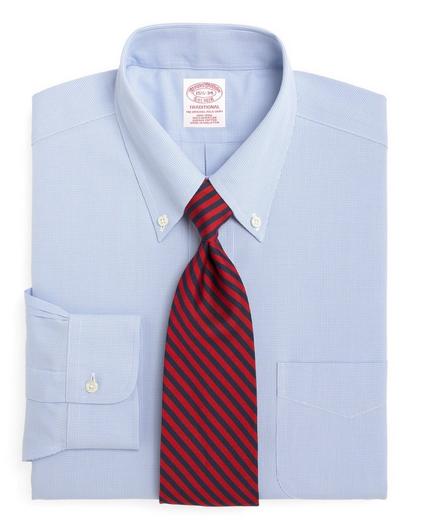 Traditional Extra-Relaxed-Fit Dress Shirt, Non-Iron Houndstooth