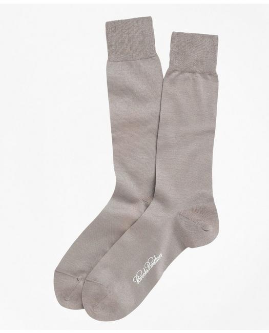 Brooks Brothers Egyptian Cotton Jersey Knit Crew Socks | Taupe
