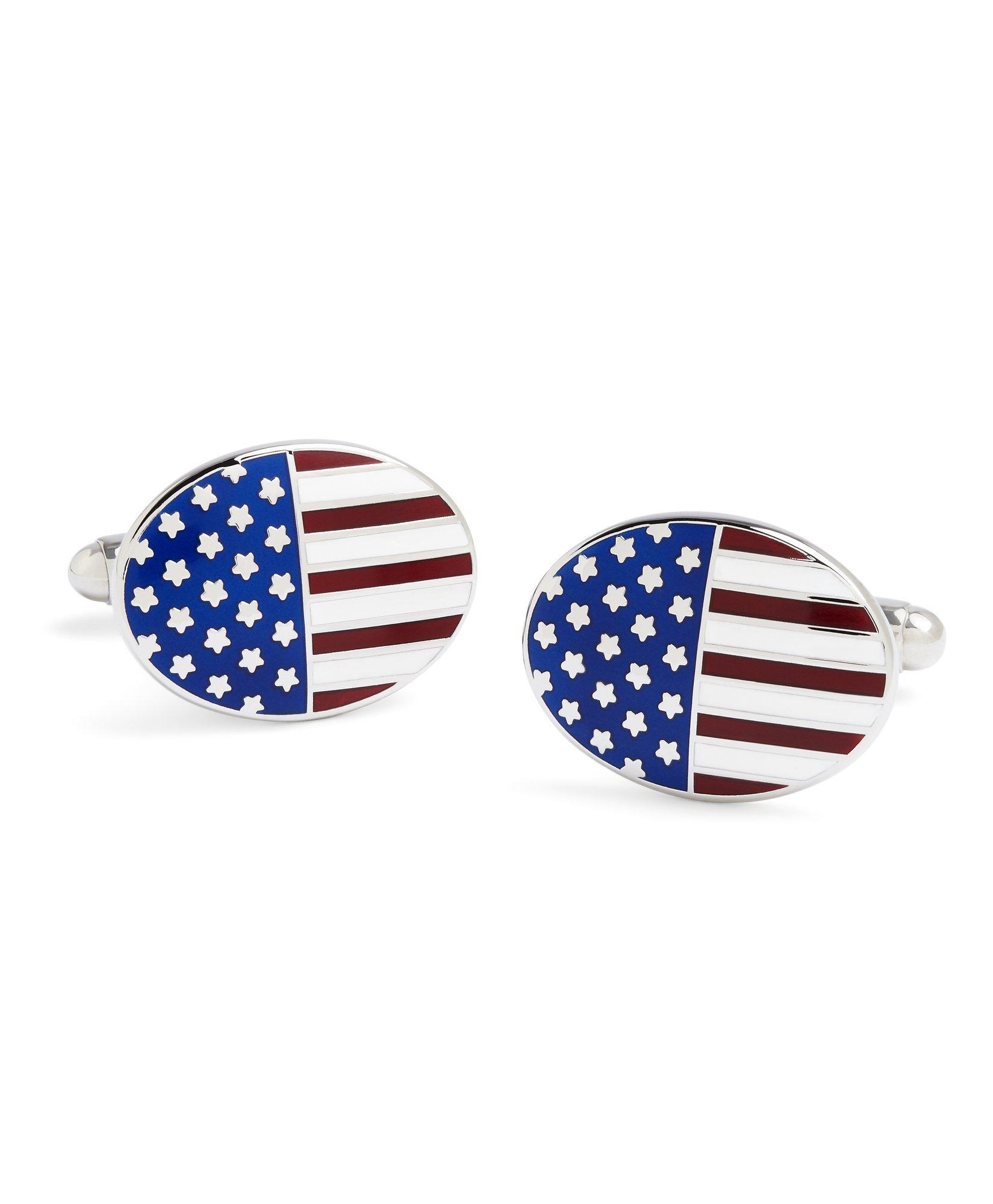 Shop Brooks Brothers American Flag Cuff Links In Multicolor