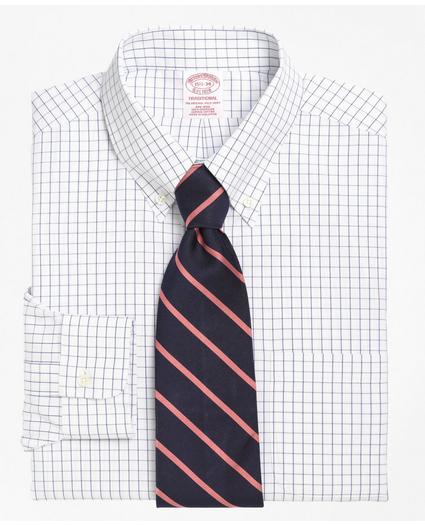 Traditional Extra-Relaxed-Fit Dress Shirt, Non-Iron Windowpane