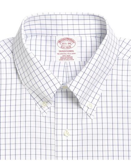Traditional Extra-Relaxed-Fit Dress Shirt, Non-Iron Windowpane