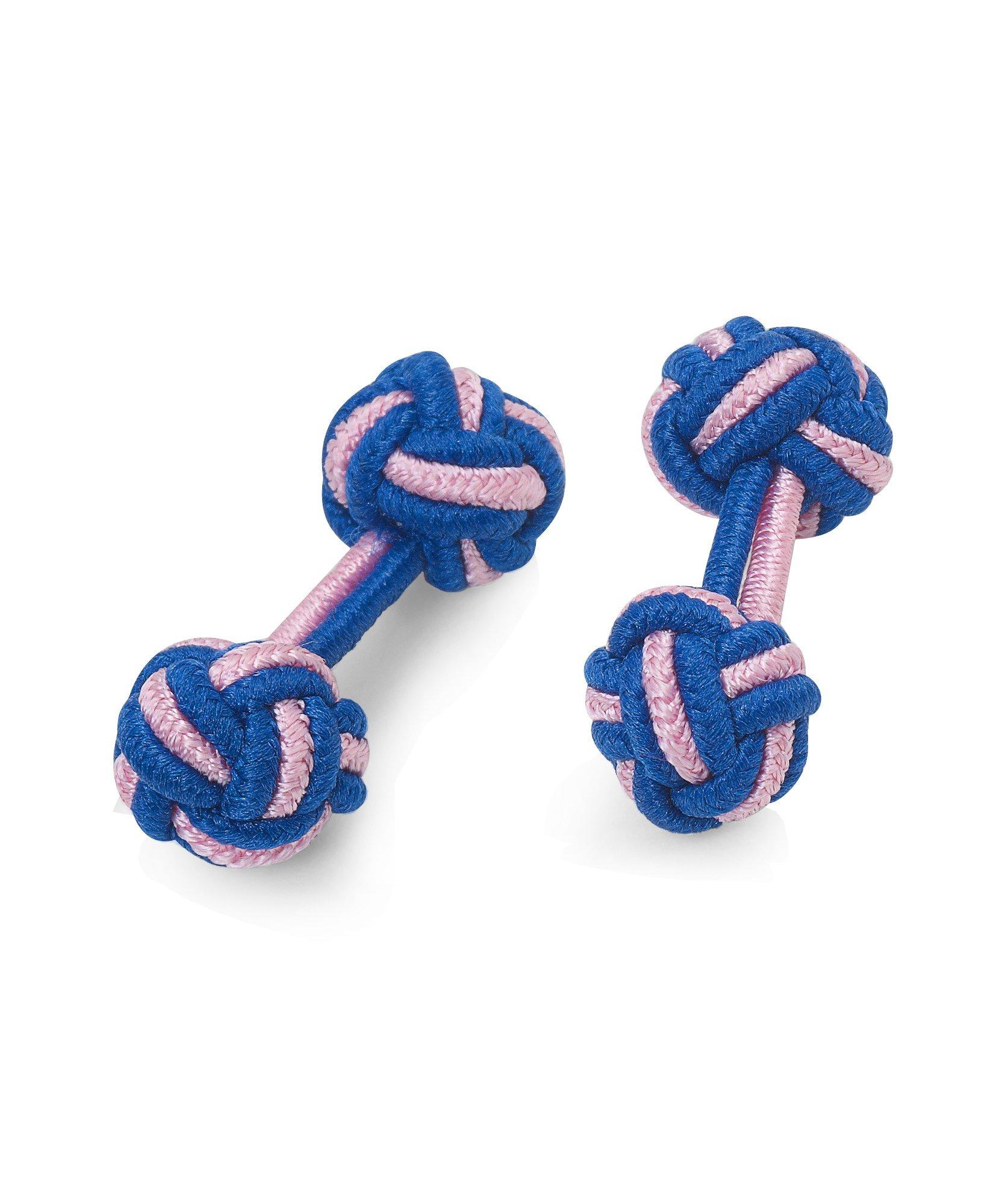 Shop Brooks Brothers Knot Cuff Links  | Cobalt/pink In Cobalt,pink