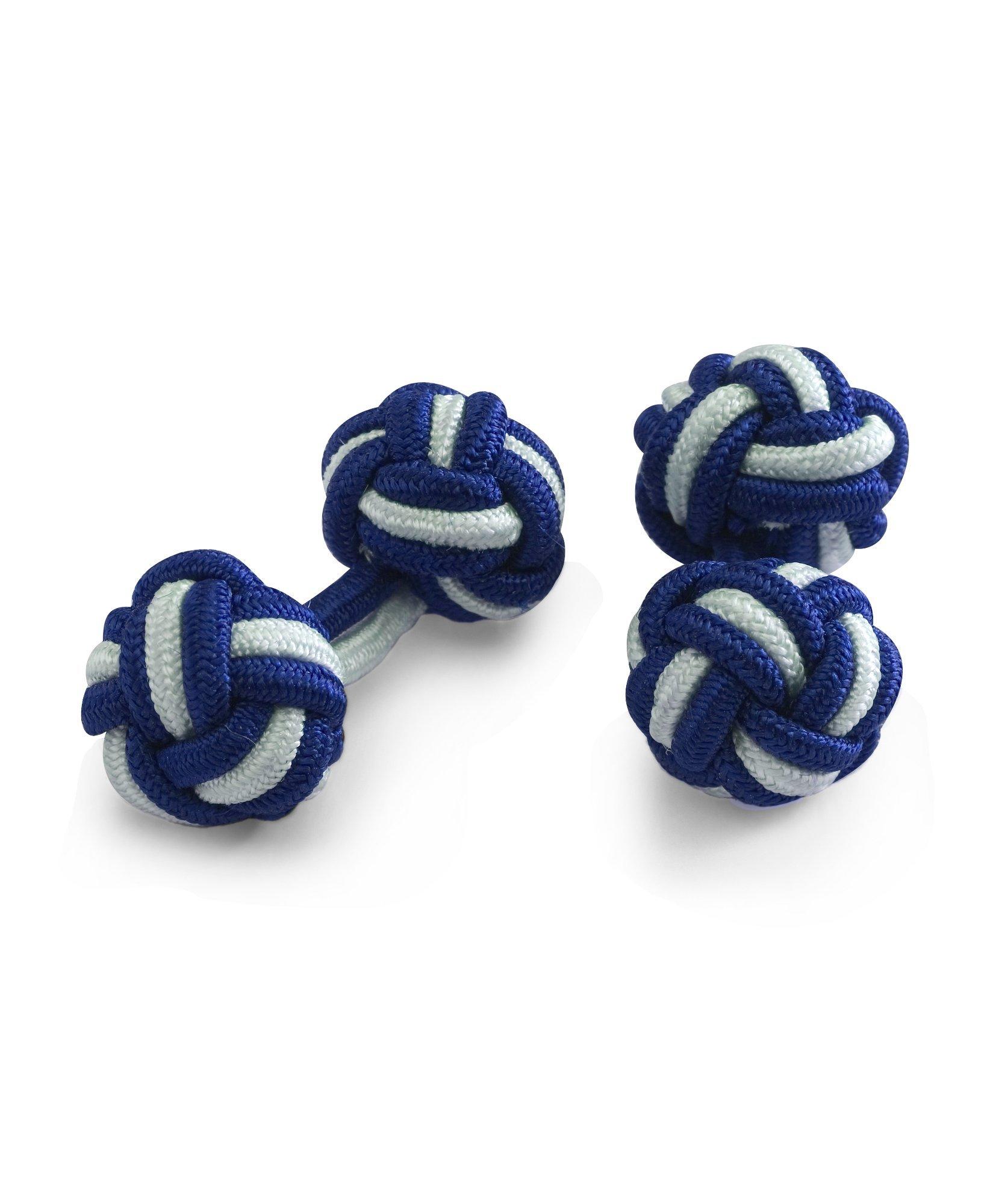 Shop Brooks Brothers Knot Cuff Links  | Cobalt/sky Blue In Cobalt,sky Blue