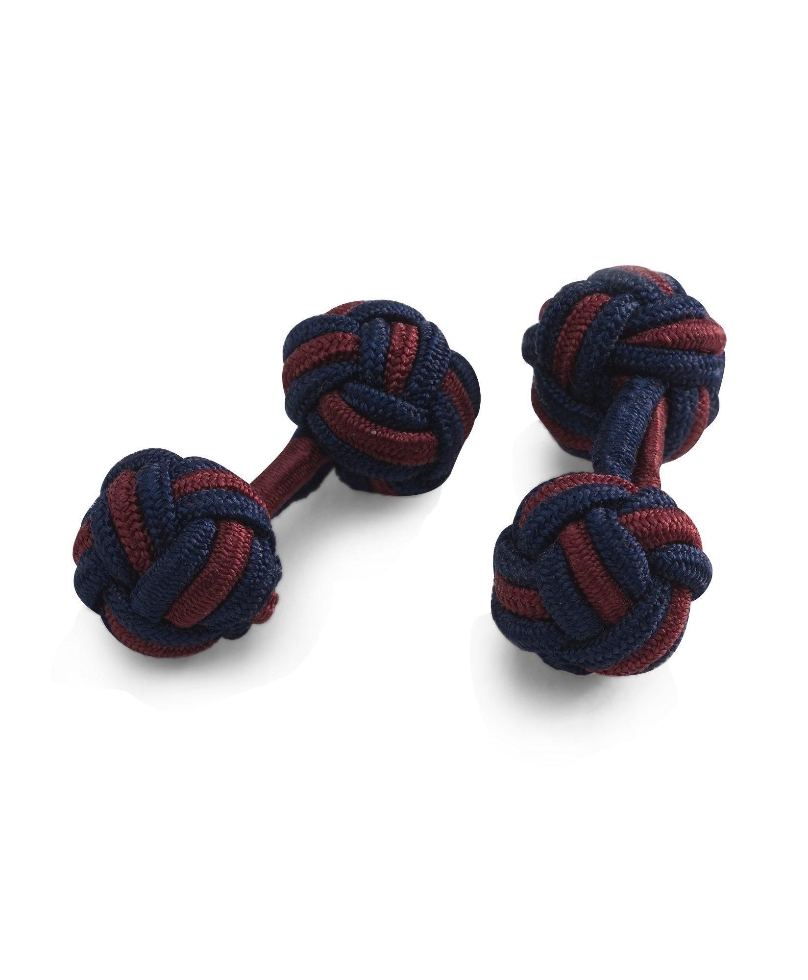 Shop Brooks Brothers Knot Cuff Links  | Navy/burgundy In Navy,burgundy