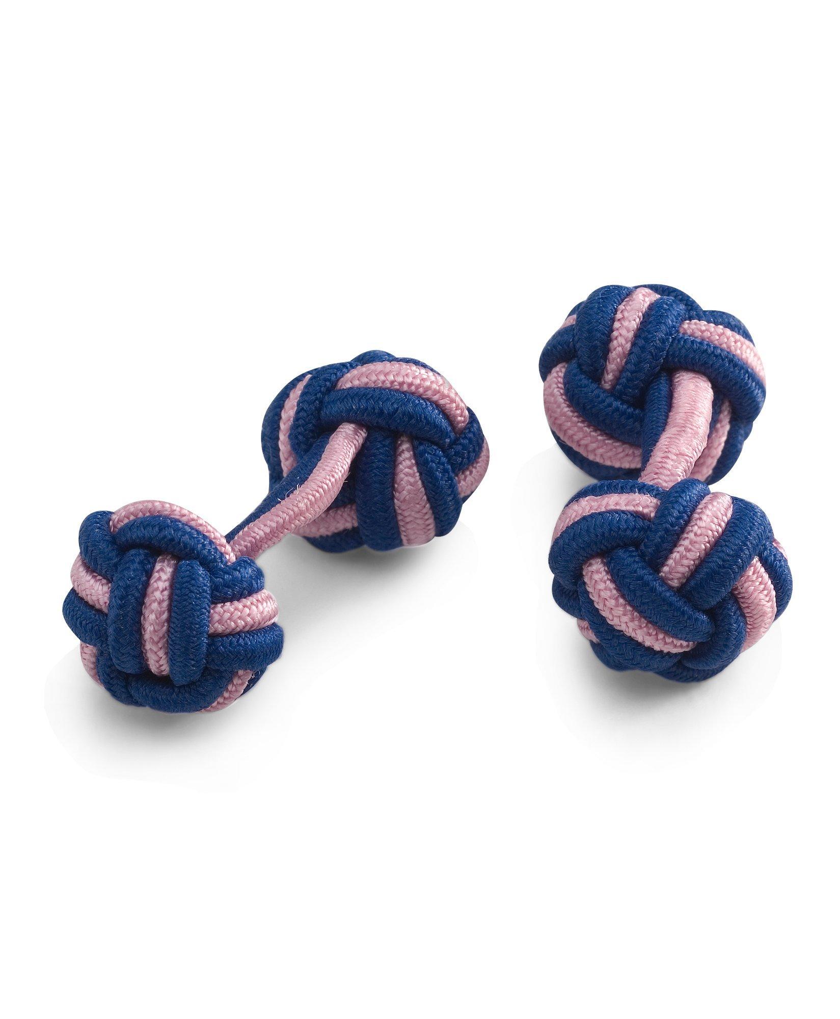 Shop Brooks Brothers Knot Cuff Links  | Navy/pink In Navy,pink