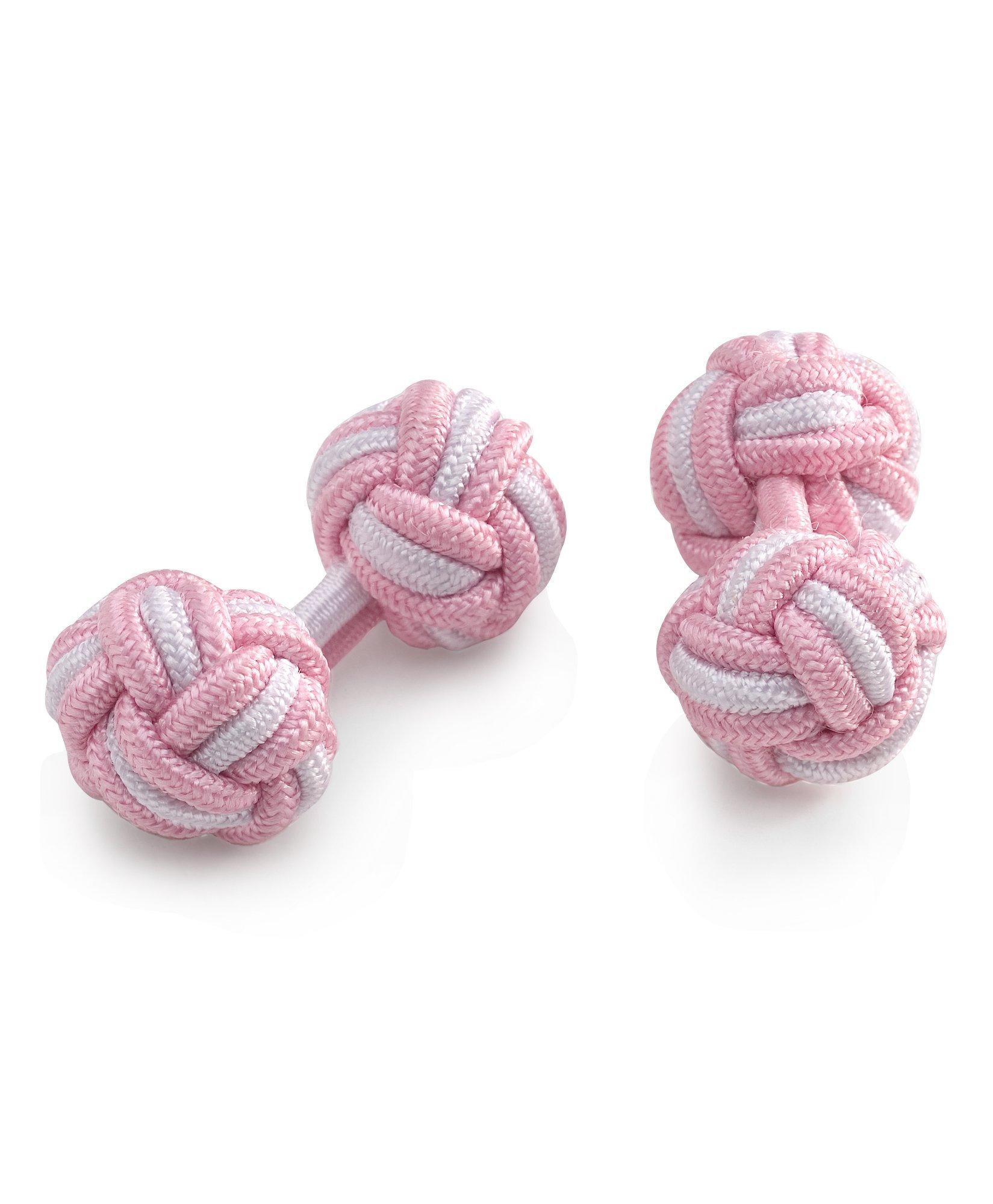 Shop Brooks Brothers Knot Cuff Links  | Pink/white In Pink,white