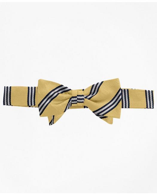 Brooks Brothers Kids'  Boys Stripe Pre-tied Bow Tie | Gold