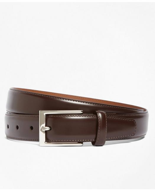 Brooks Brothers Silver Buckle Leather Dress Belt | Brown | Size 30