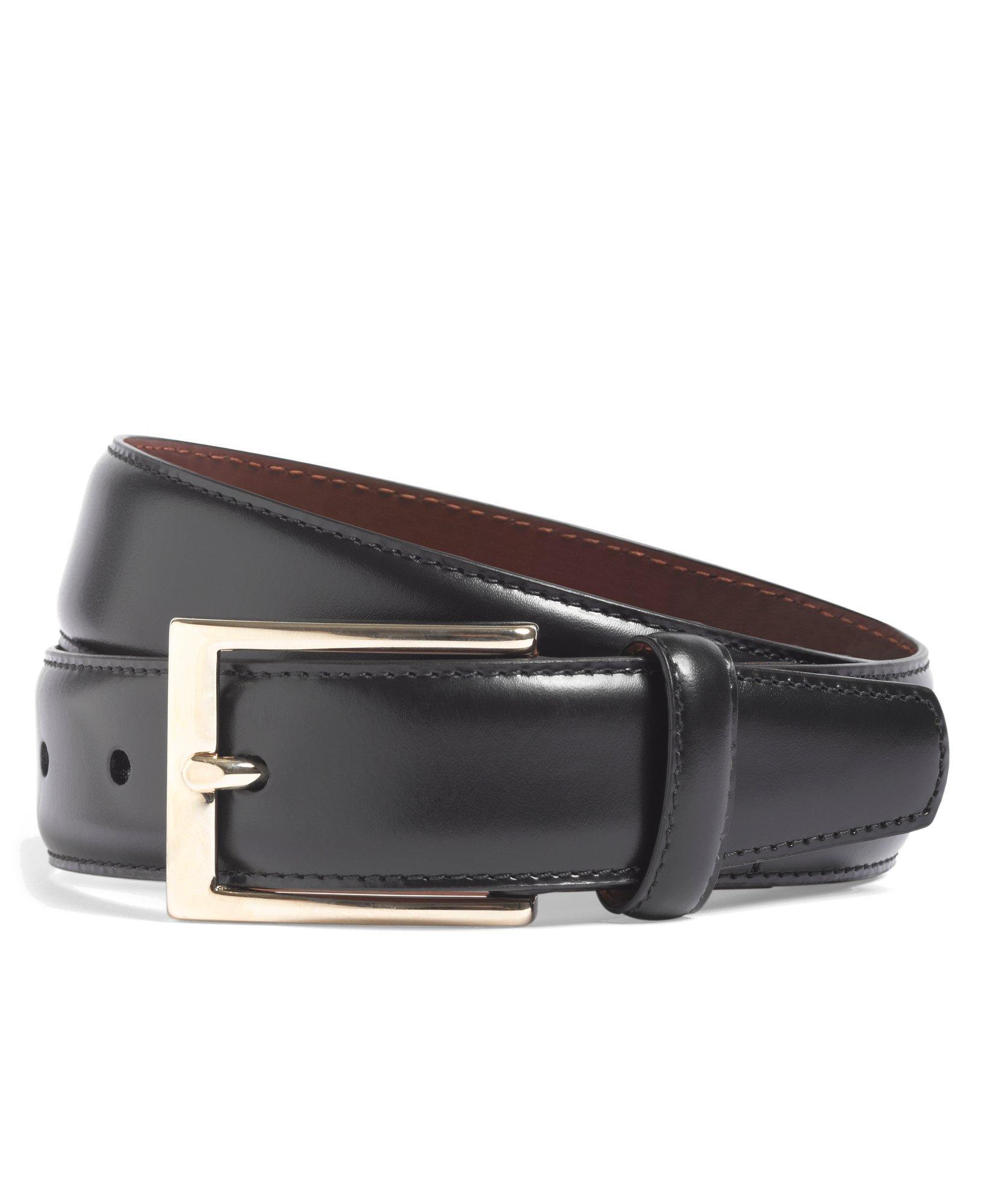 Brooks Brothers Gold Buckle Leather Dress Belt | Black | Size 36