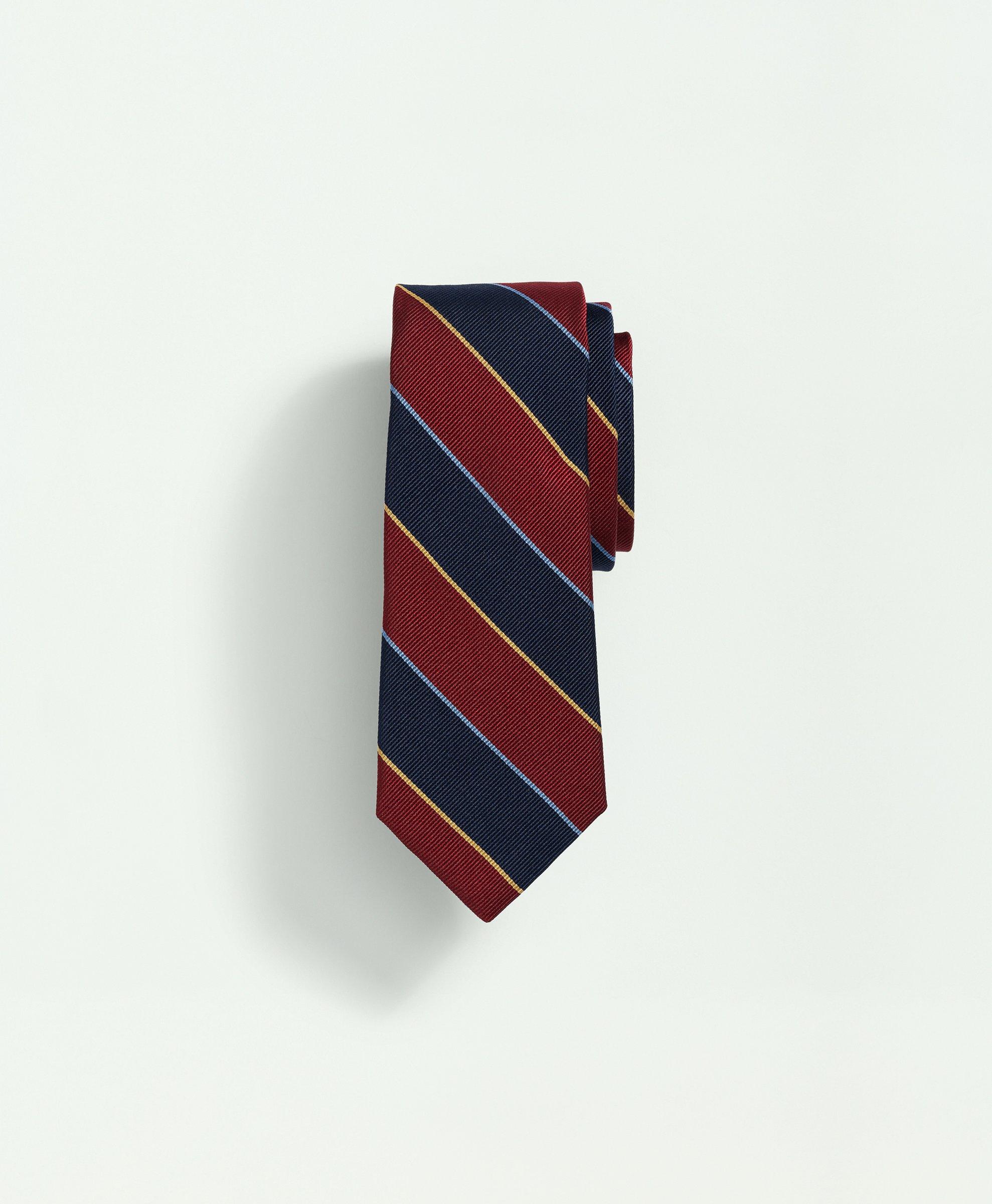 Brooks Brothers Kids'  Boys Stripe Silk Tie | Red | Size Regular