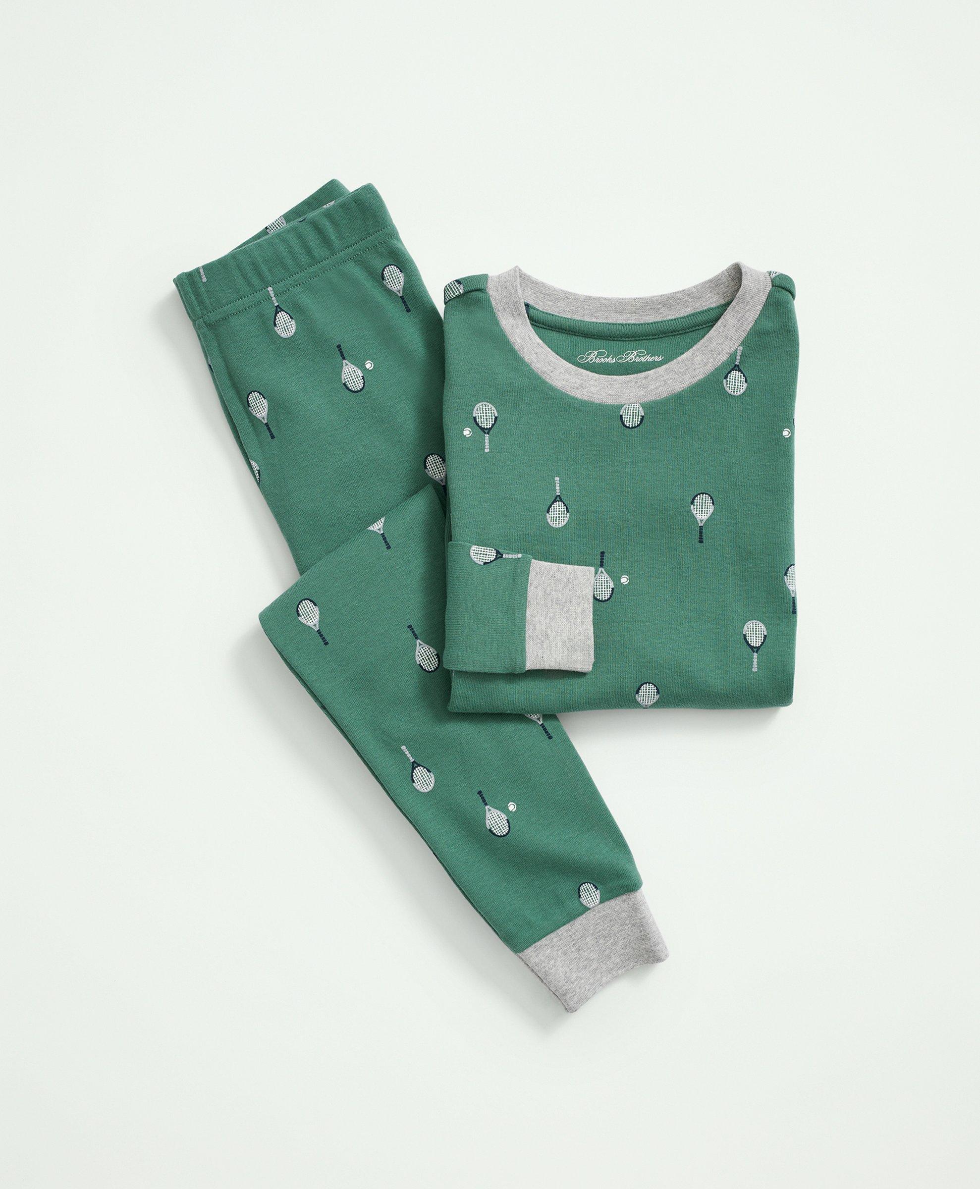 Brooks Brothers Kids Cotton Printed Pajama Set | Green | Size 4