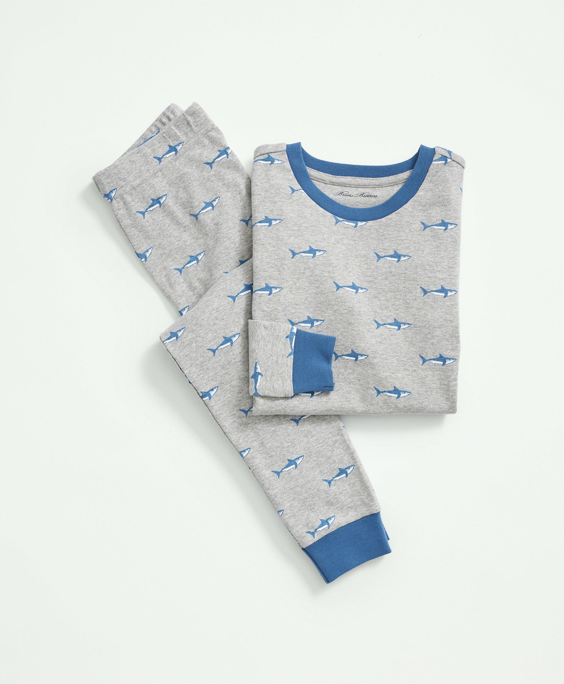 Brooks Brothers Kids Cotton Printed Pajama Set | Grey Heather | Size 4