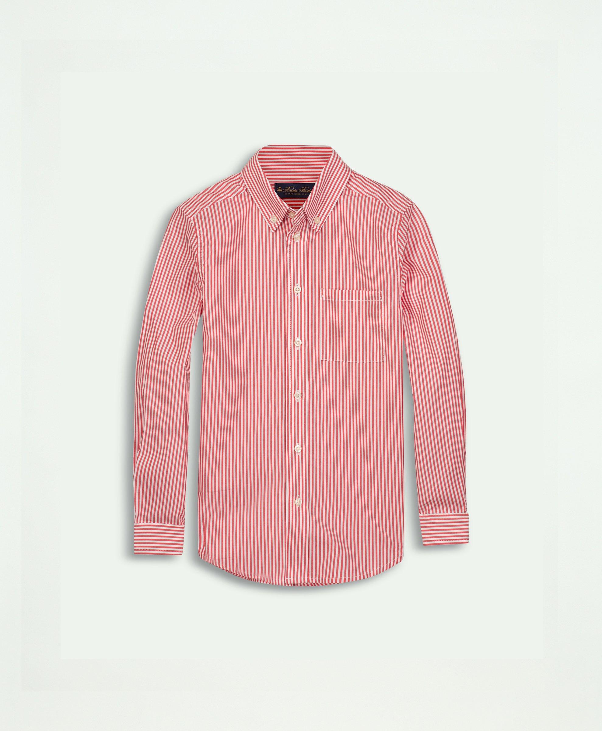 Cotton Poplin Stripe Sport Shirt