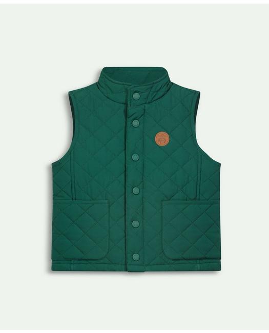 Brooks Brothers Boys Kids Quilted Vest | Green | Size 10