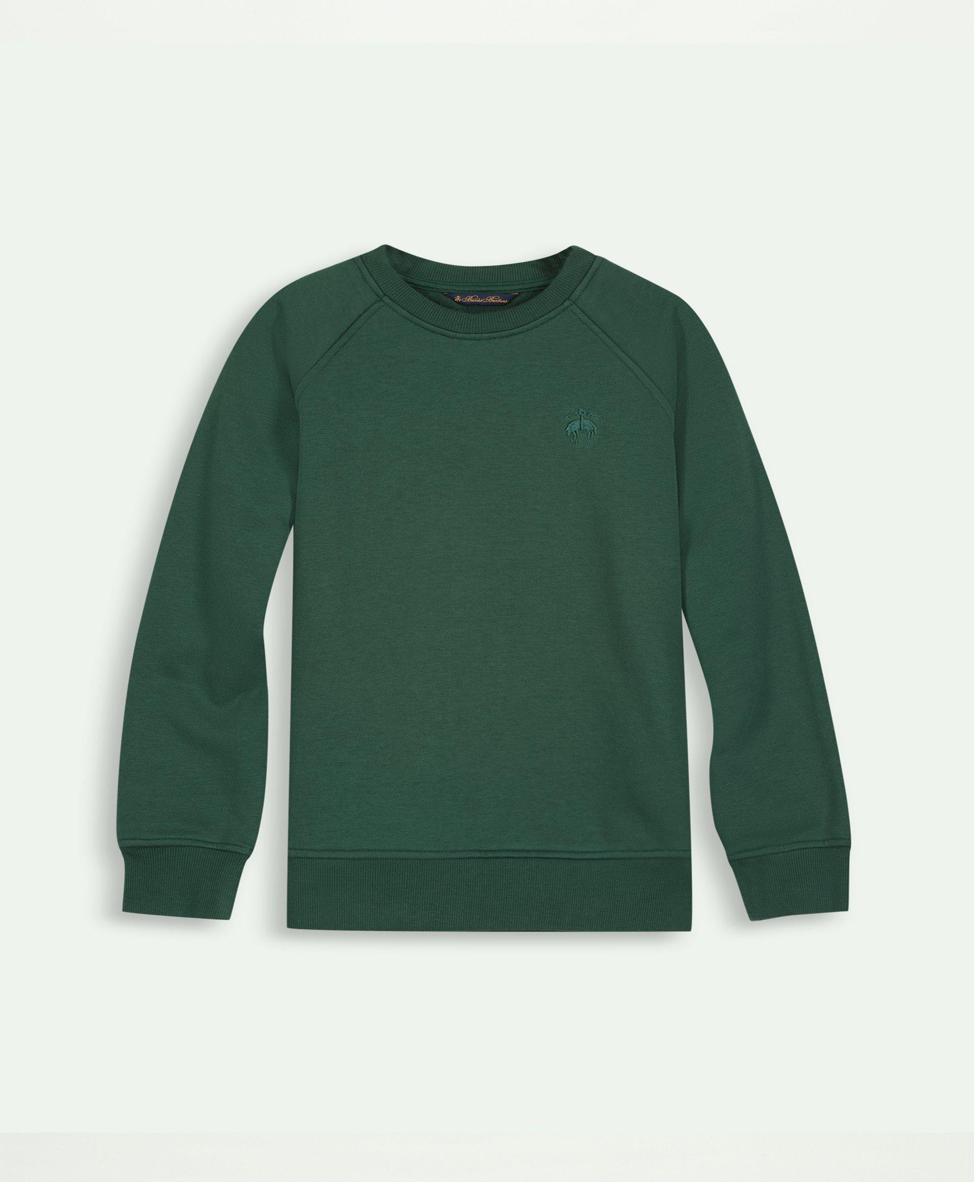 Brooks Brothers Kids'  Boys Embroidered Logo Terry Sweatshirt | Green | Size 10