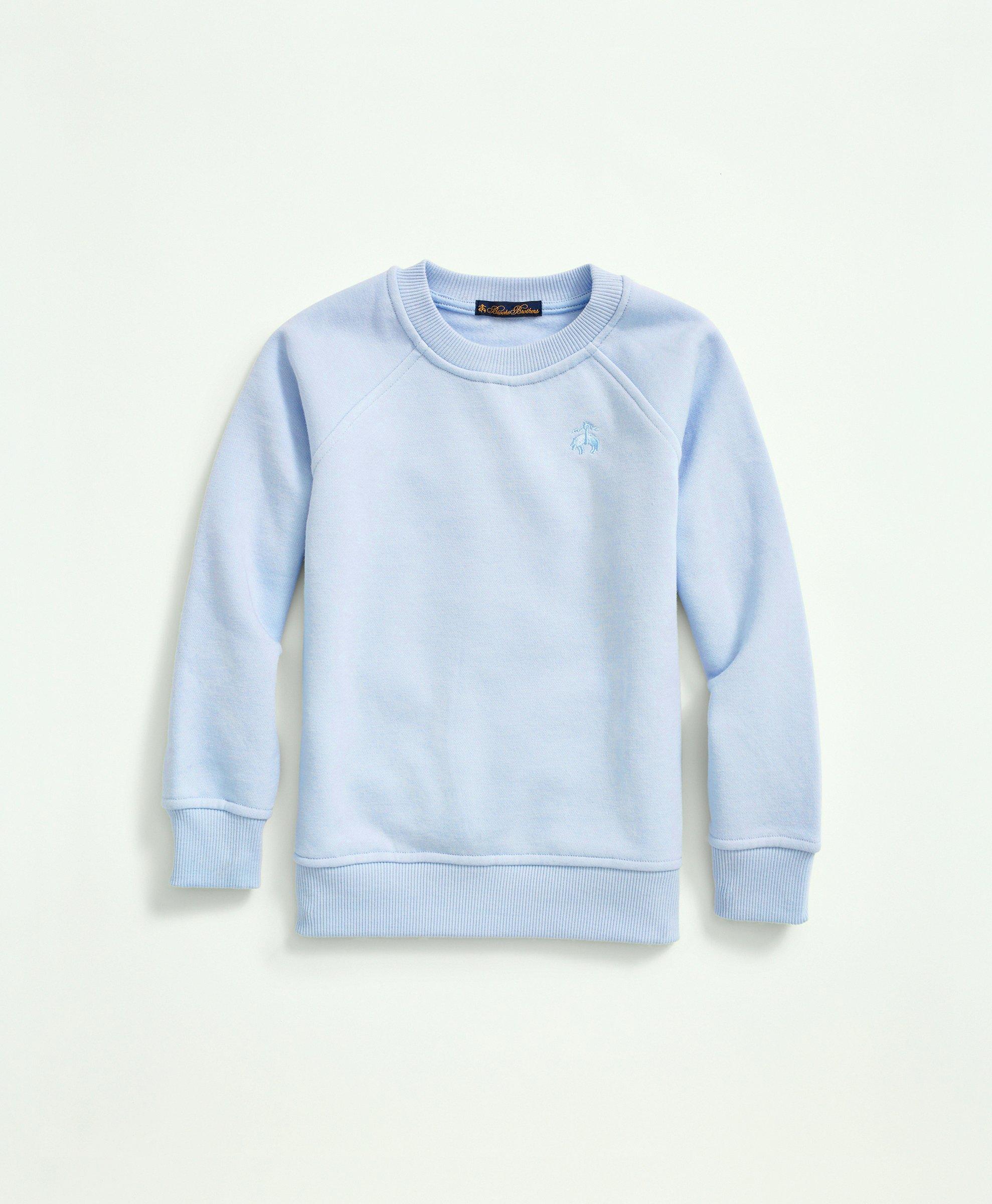 Brooks Brothers Kids'  Boys Embroidered Logo Terry Sweatshirt | Light Blue | Size 8