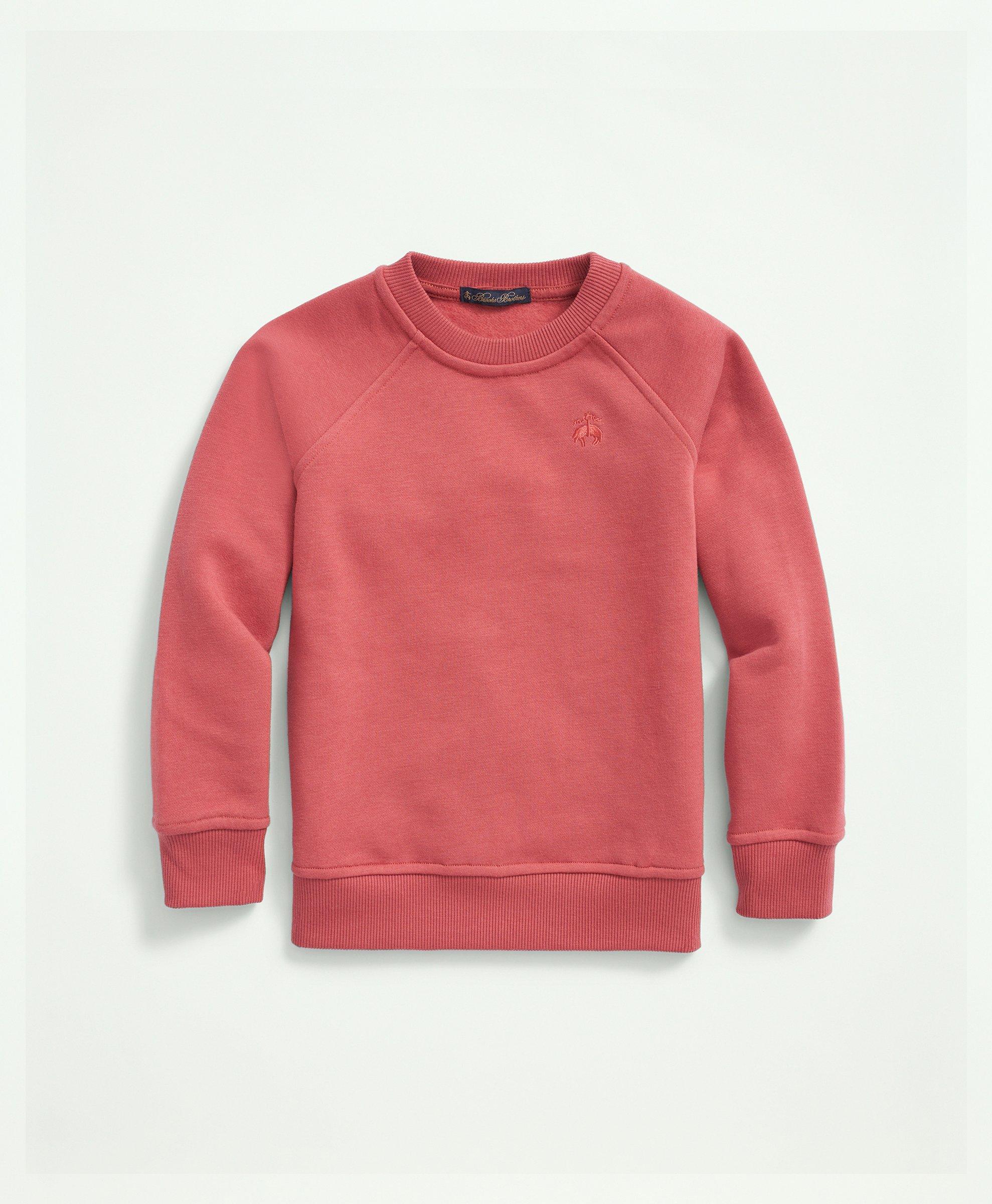 Brooks Brothers Kids'  Boys Embroidered Logo Terry Sweatshirt | Light Red | Size 4