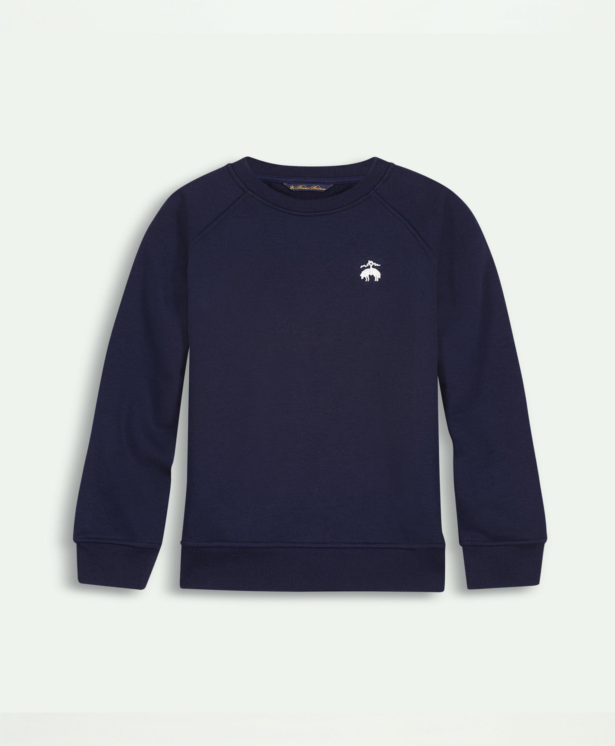 Brooks Brothers Kids'  Boys Embroidered Logo Terry Sweatshirt | Navy | Size 12