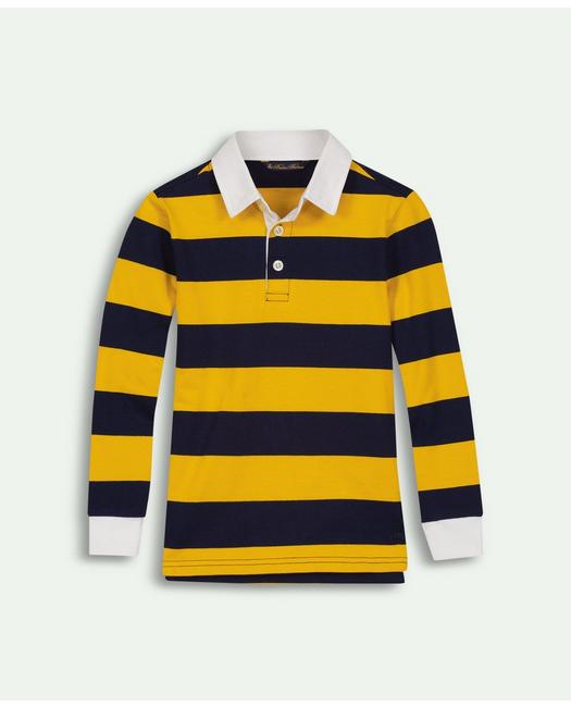 Brooks Brothers Kids'  Boys Cotton Rugby Shirt | Dark Yellow | Size 12