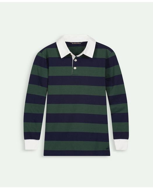 Brooks Brothers Kids'  Boys Cotton Rugby Shirt | Green | Size 8