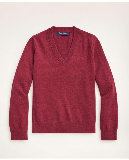 Brooks Brothers Kids'  Boys Cotton V-neck Sweater | Burgundy | Size Xs