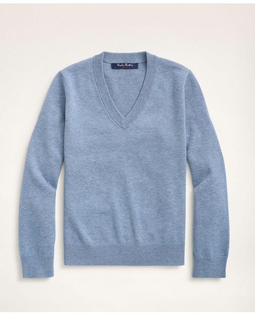 Brooks Brothers Kids'  Boys Cotton V-neck Sweater | Medium Blue | Size Small