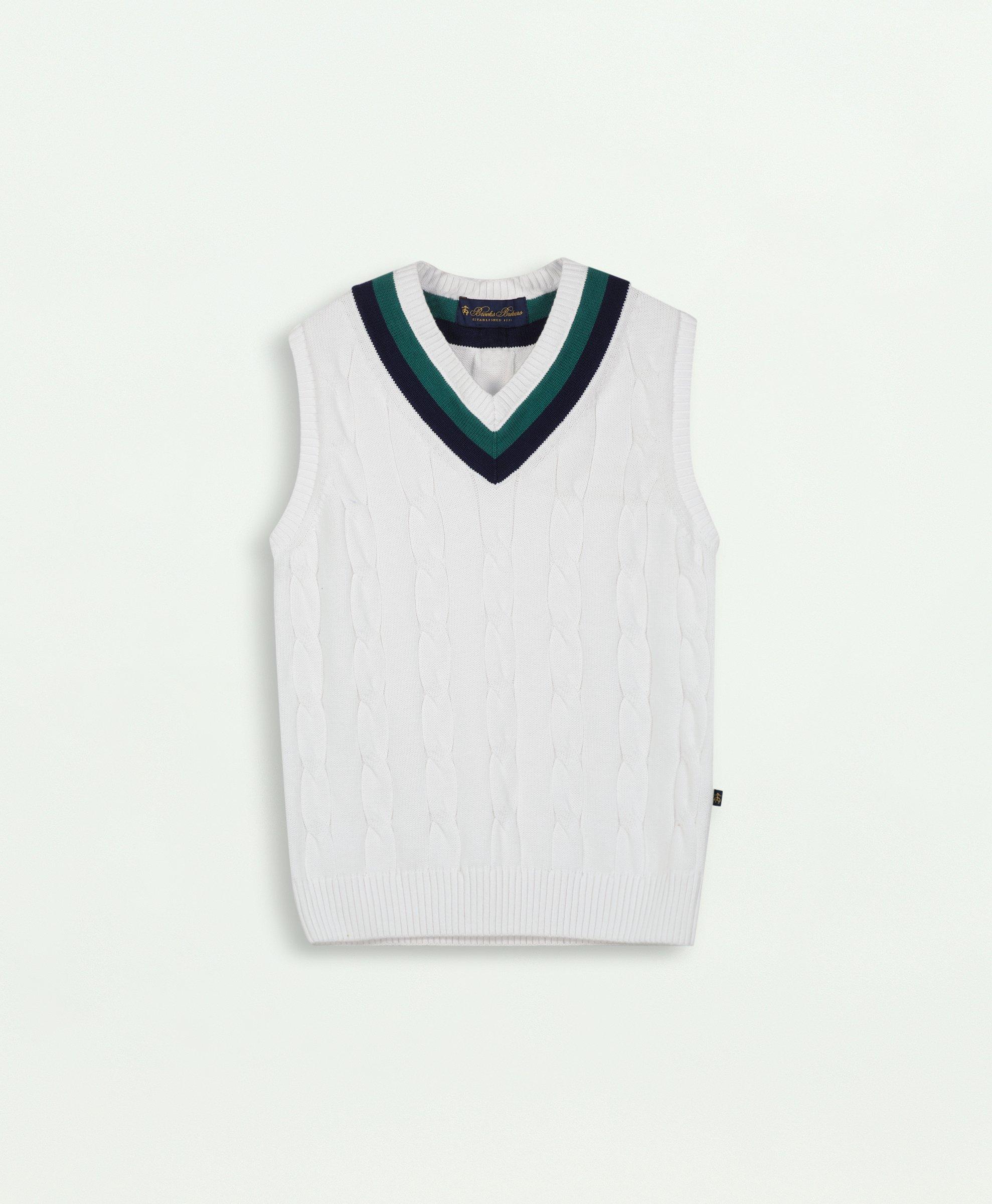 Brooks Brothers Kids'  Boys Tennis Sweater Vest | White | Size 7