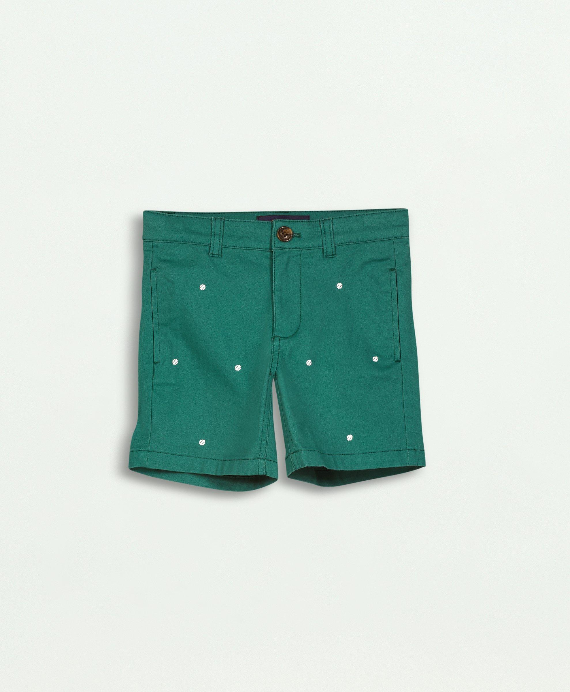 Brooks Brothers Kids'  Boys Tennis Embroidered Shorts | Green | Size 14