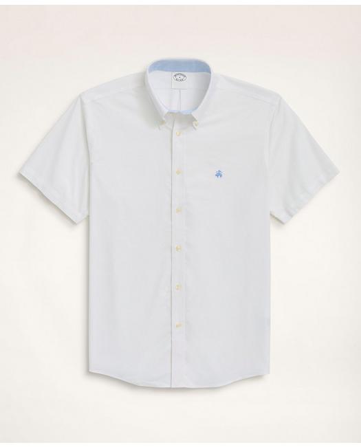 Brooks Brothers Stretch Regent Regular-fit Sport Shirt, Non-iron Short-sleeve Oxford | White | Size Xs