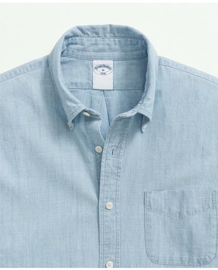 Cotton Chambray Button-Down Collar Sport Shirt