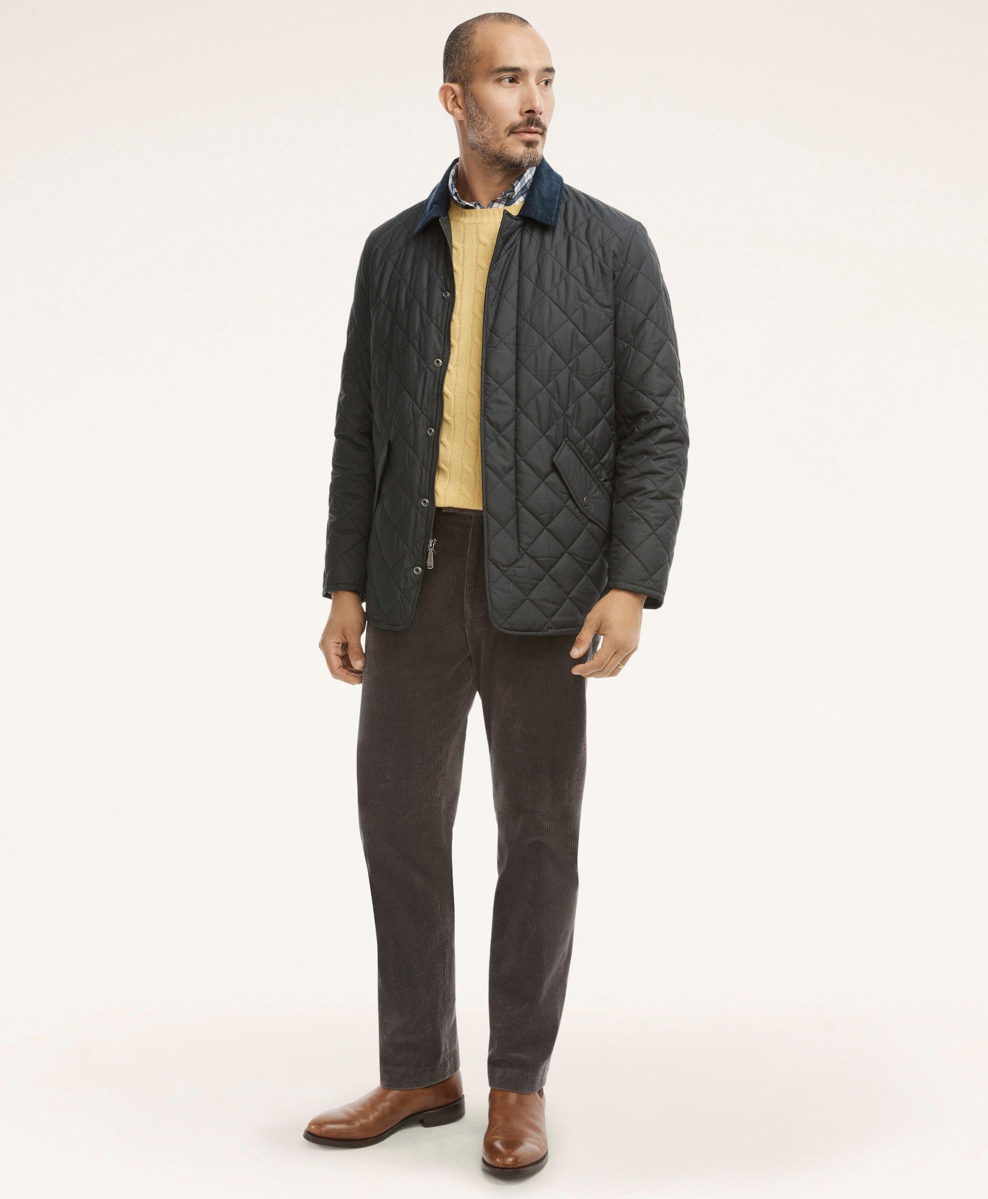 Brooks Brothers Paddock Diamond Quilted Coat | Black | Size Small
