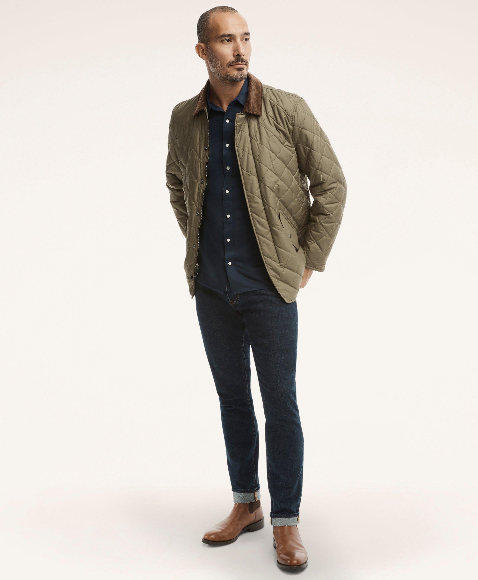 Brooks Brothers Paddock Diamond Quilted Coat | Dark Green | Size Small In Dark Green