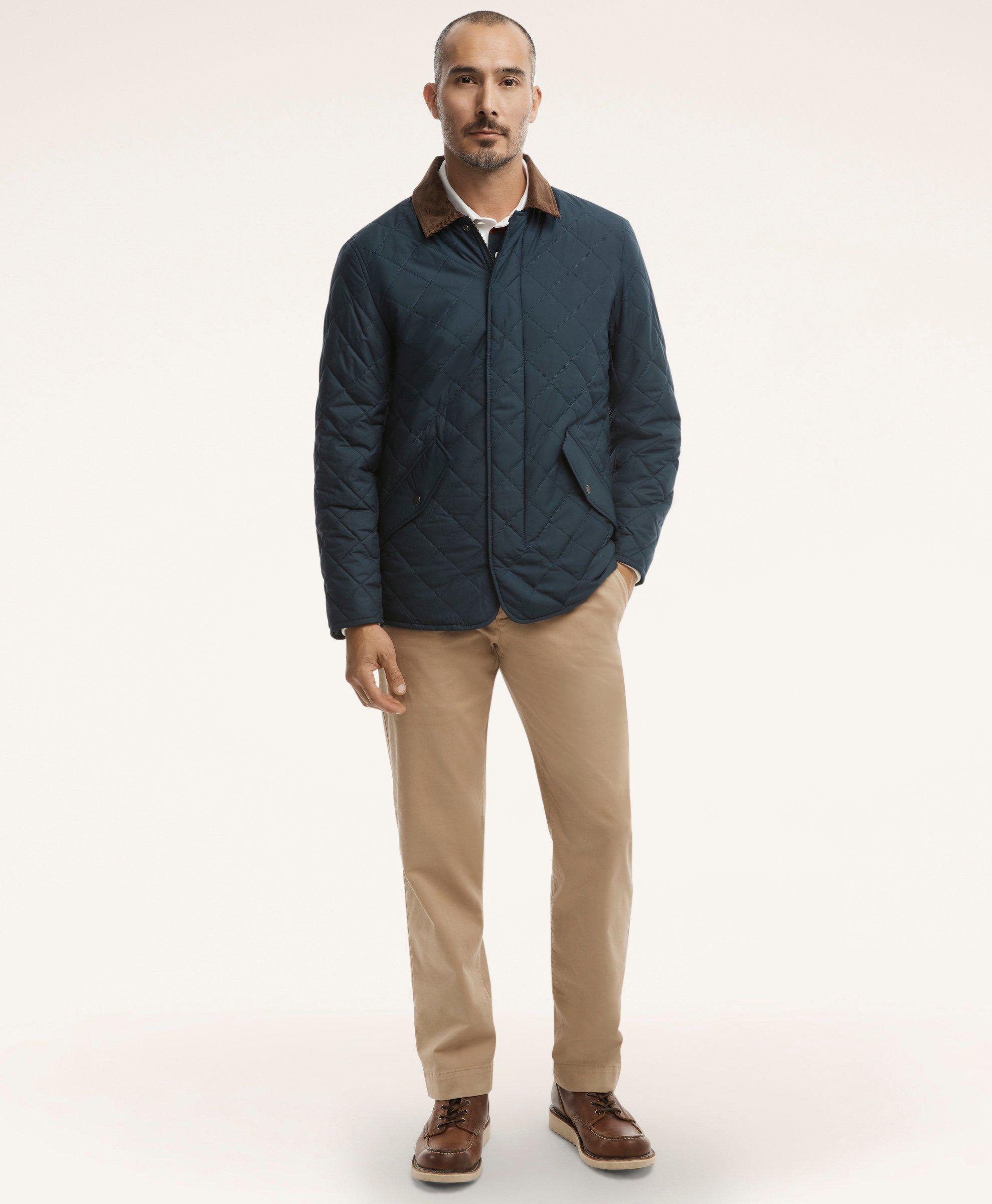 Brooks Brothers Paddock Diamond Quilted Coat | Navy | Size Small